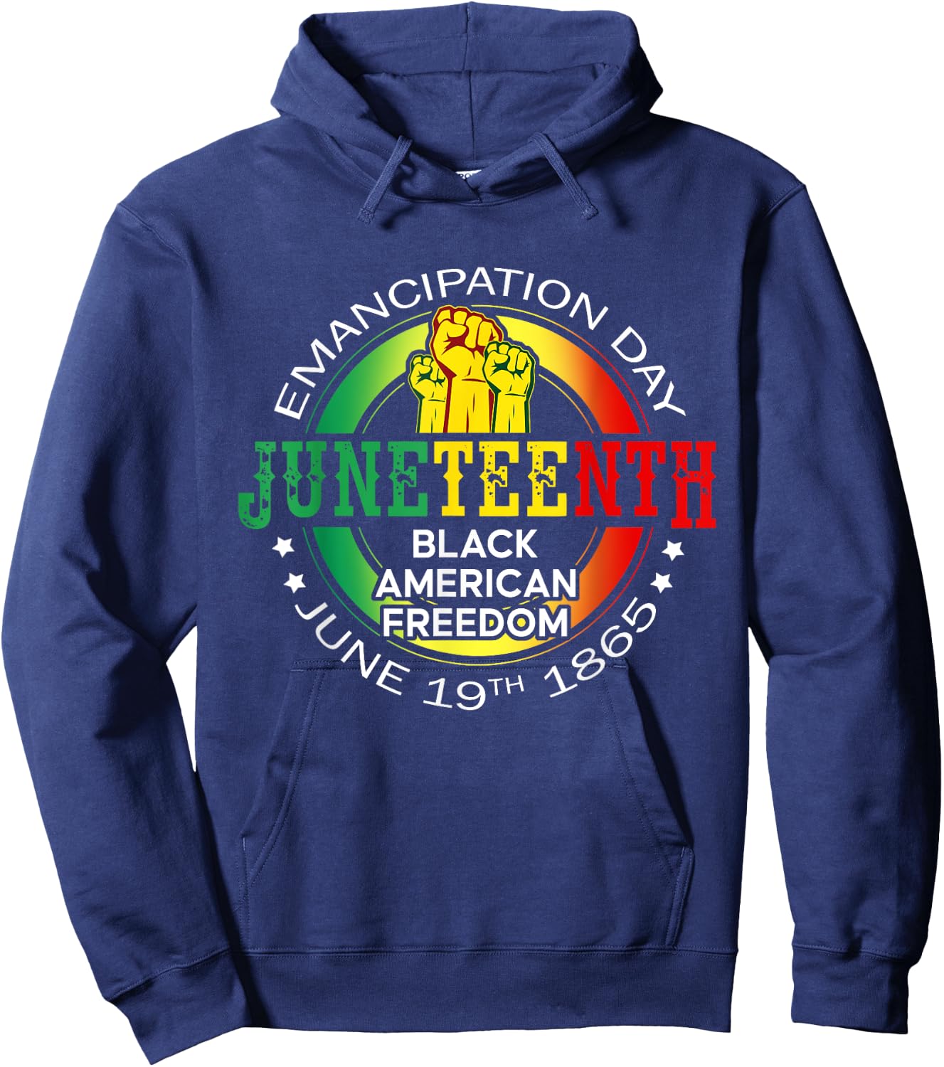 Juneteenth African American Freedom 1865 Black History Month Hoodie - Hoodie | Navy
