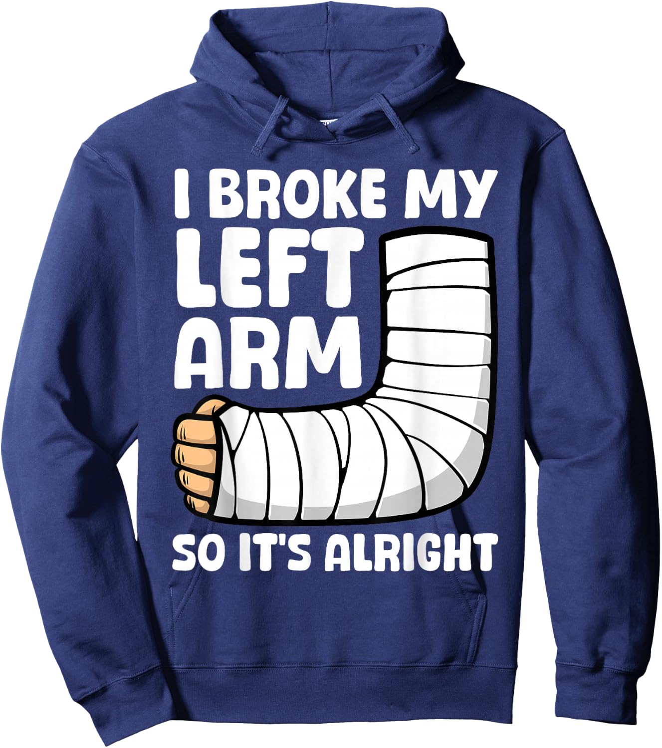 Broken Arm Art Women Left Hand Broken Arm Recovery Hoodie - Hoodie | Navy