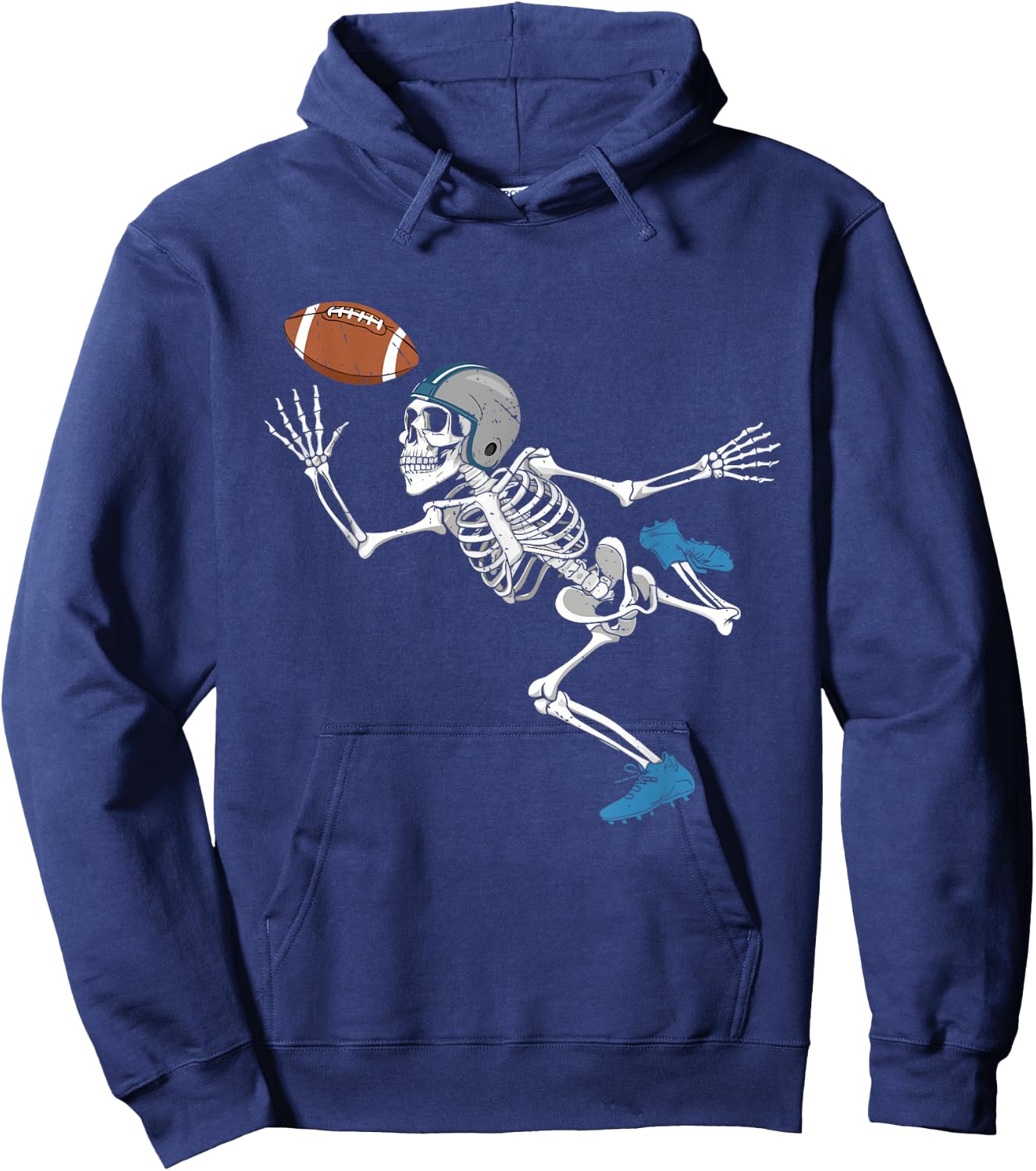 Football Skeleton Halloween Player Catcher Boys Kids Hoodie - Hoodie | Navy