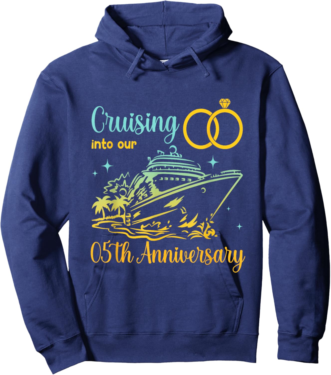 Cruising Into Our 5th Anniversary Cruise Couples Matching Hoodie - Hoodie | Navy