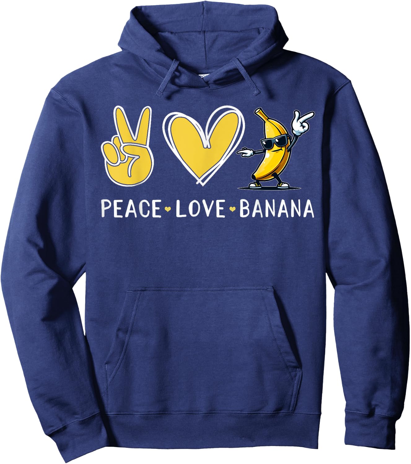 Funny Love Bananas Shirt Cute Banana Gifts Peace Love Banana Hoodie - Hoodie | Navy