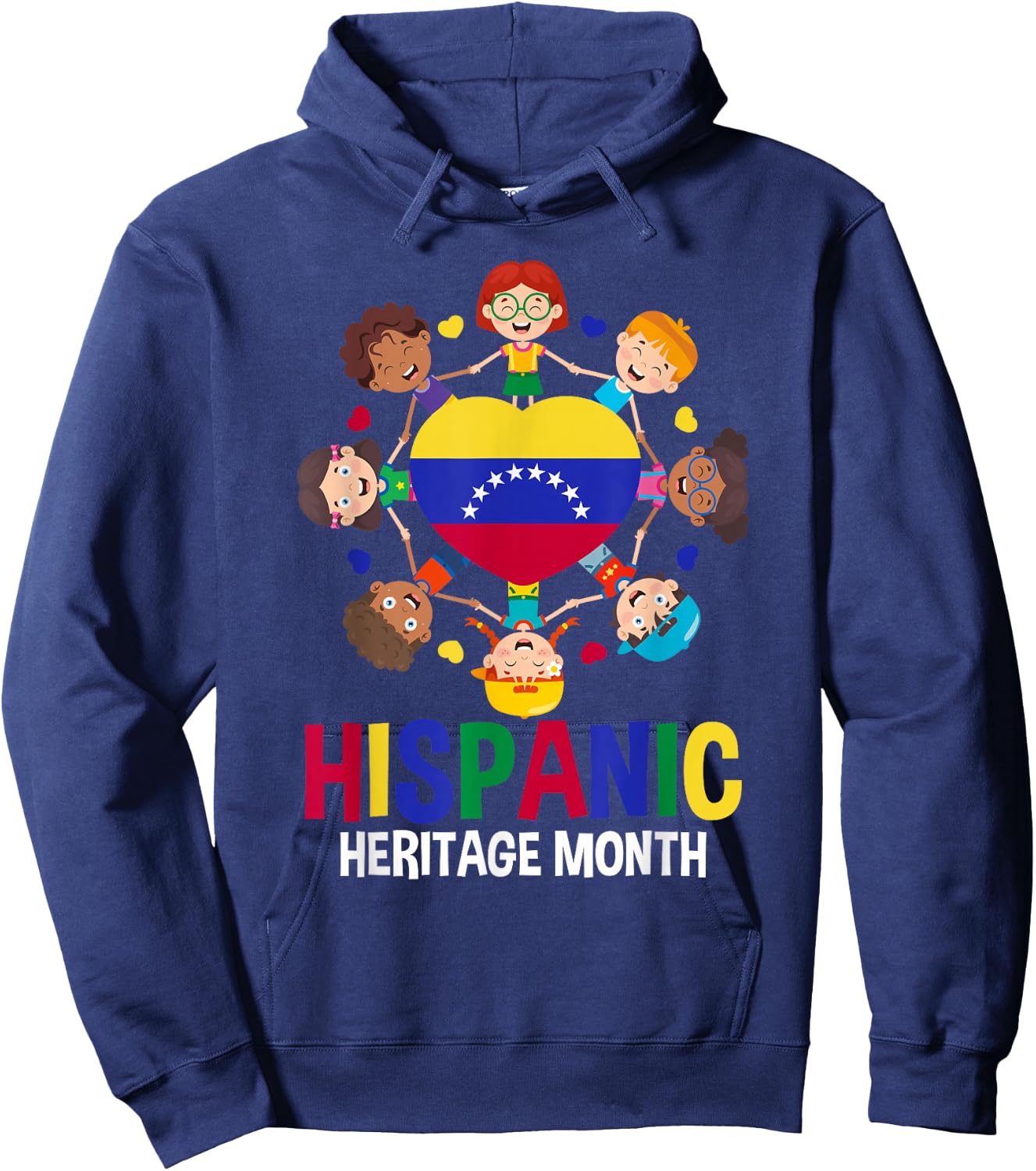 Hispanic Heritage Month Venezuela Flag Girl Boy Kids Hoodie - Hoodie | Navy