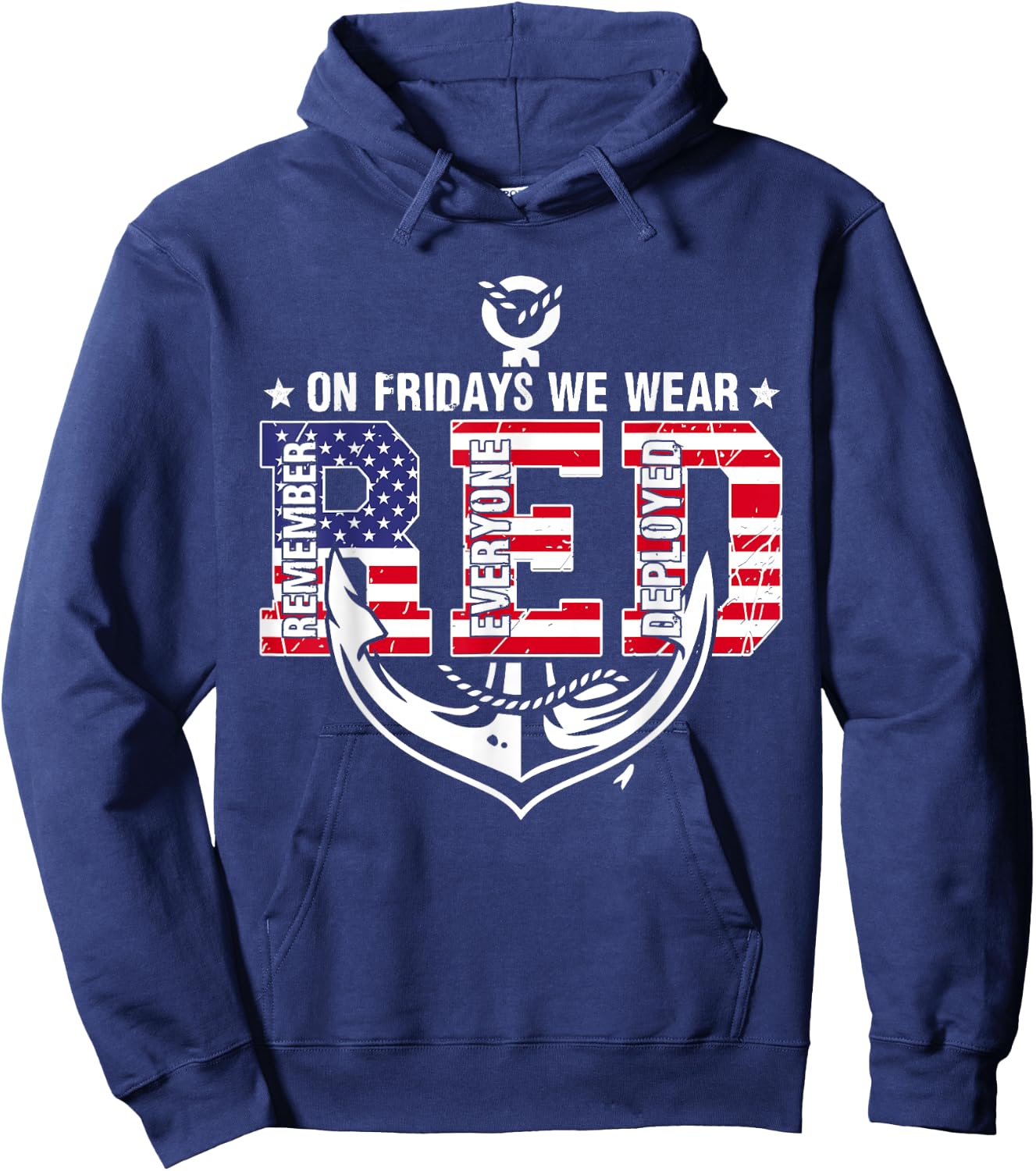 On Fridays We Wear Red Friday Troops US Flag Military Hoodie - Hoodie | Navy