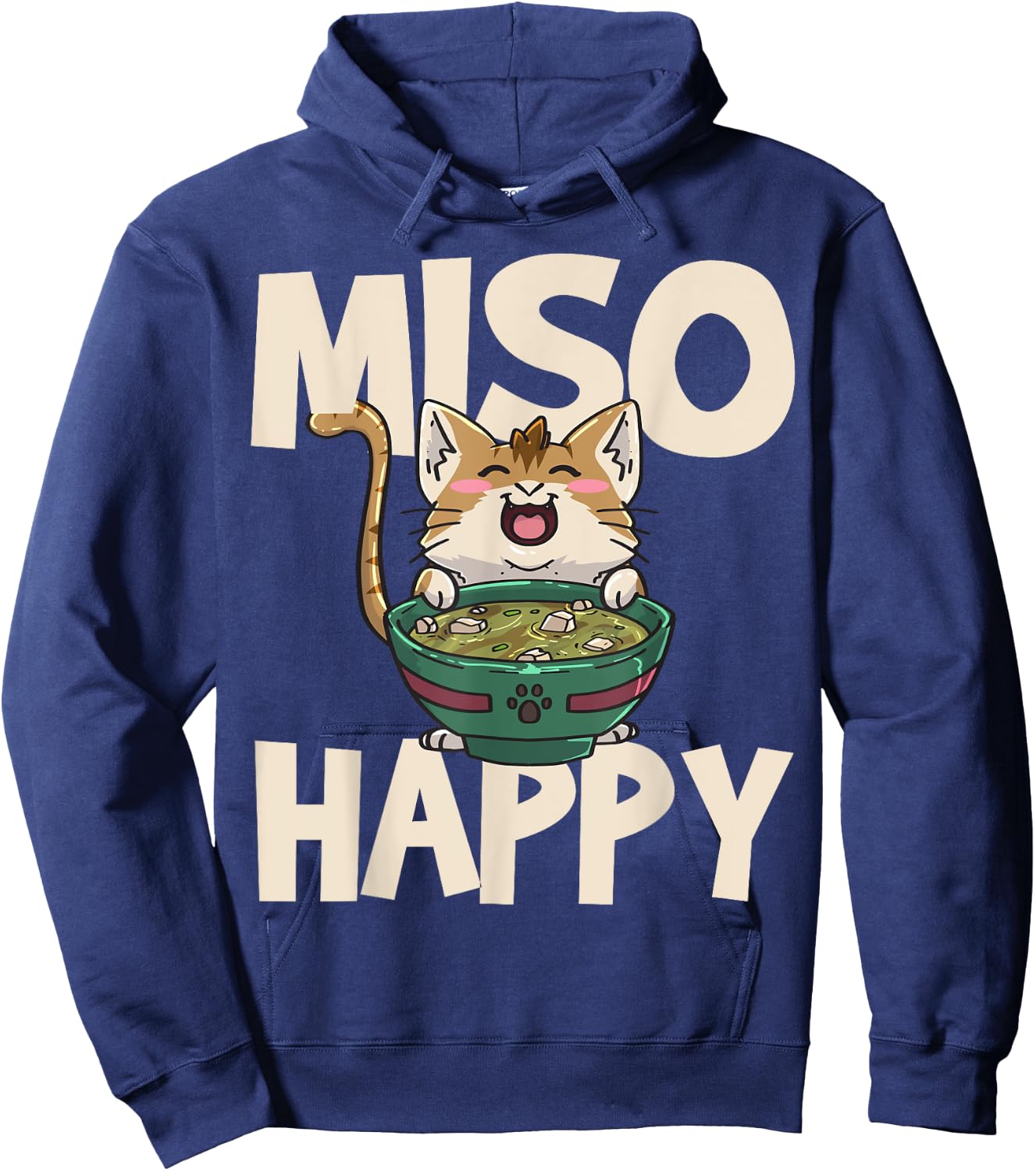 Anime Cat Ramen Kawaii Neko Hoodie - Hoodie | Navy
