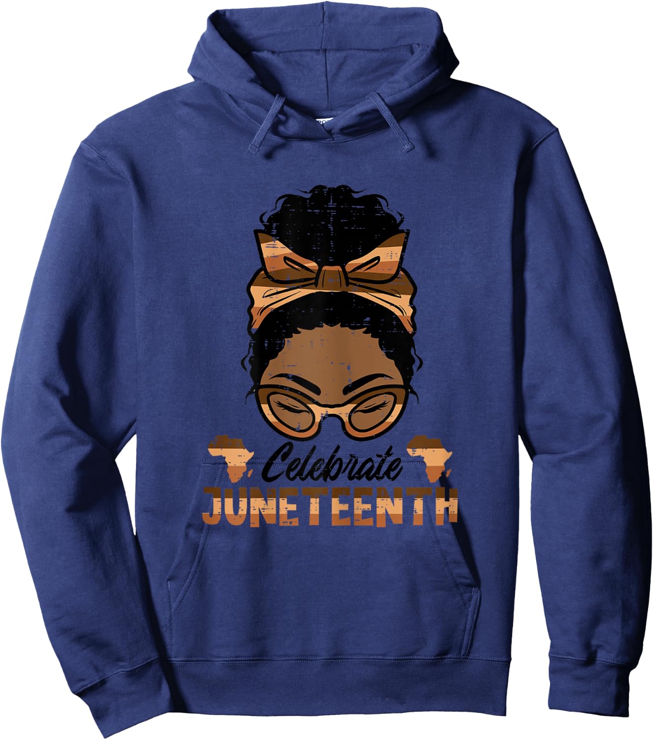 Celebrate Juneteenth Black Woman Freedom Day Women Girls Kid Hoodie - Hoodie | Navy