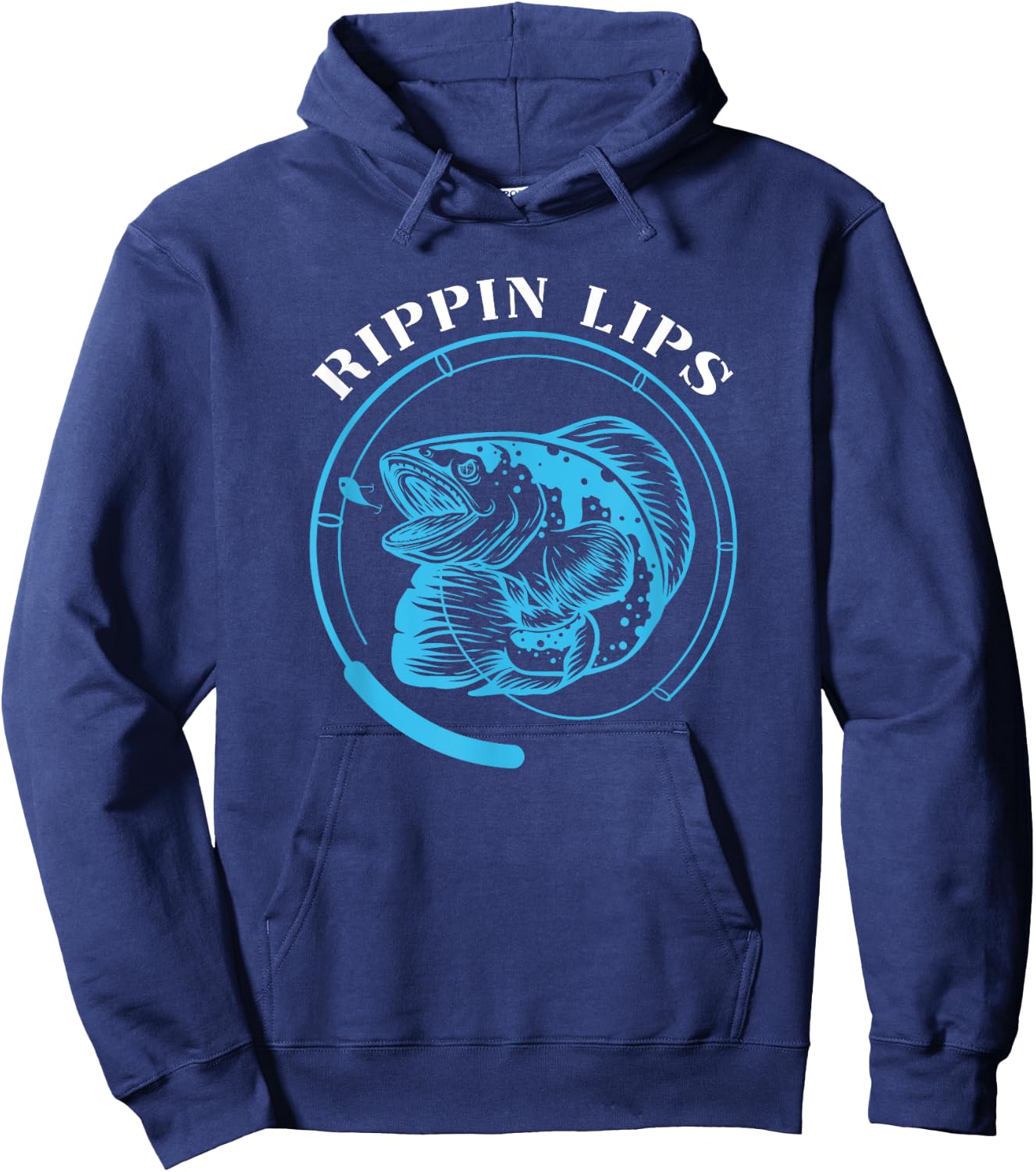 Rippin Lips Fishing Fish Fisherman Funny Bass Fishing Sea Hoodie - Hoodie | Navy