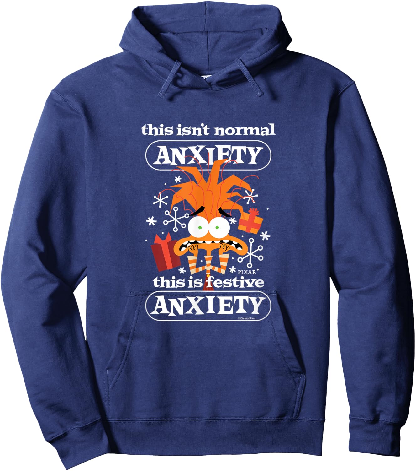 Inside Out 2 - Anxiety Festive Christmas Hoodie - Hoodie | Navy