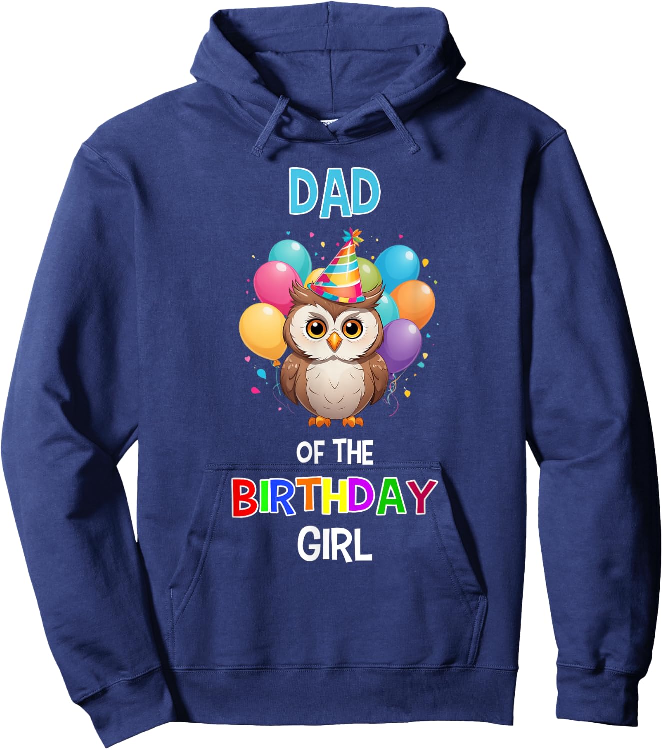 Owl Dad Birthday Party Dad of the Birthday Girl Owl Hoodie - Hoodie | Navy
