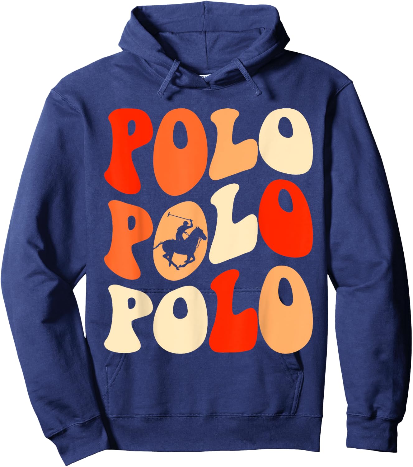 Polo Players Horseback Riding Horse Equestrian Sports Hoodie - Hoodie | Navy