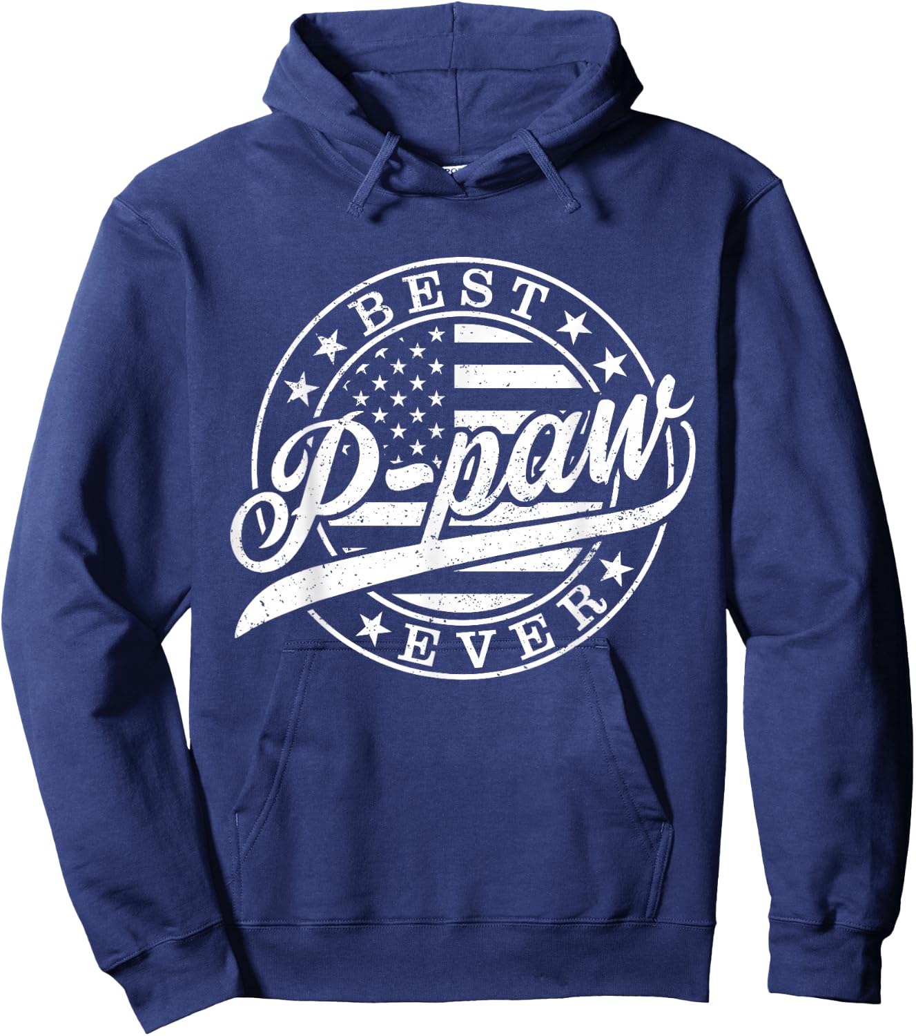 Best P-paw Ever American US Flag Funny Father's Day Hoodie - Hoodie | Navy