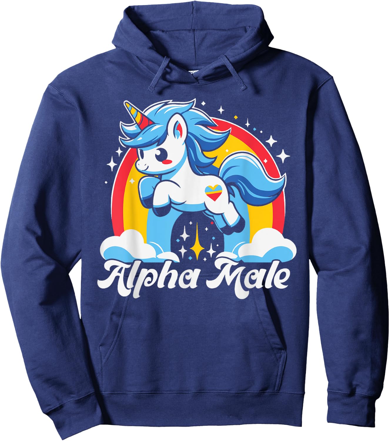 Unicorn Alpha Male Funny Unicorn Lover Hoodie - Hoodie | Navy
