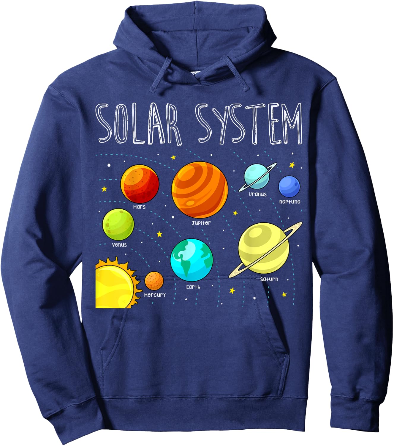 Kids Solar Systems Cute Planets Space Science Teacher School Hoodie - Hoodie | Navy