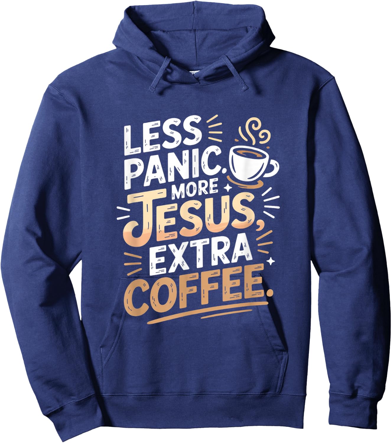 Jesus More Coffee Christian Humor Design Hoodie - Hoodie | Navy