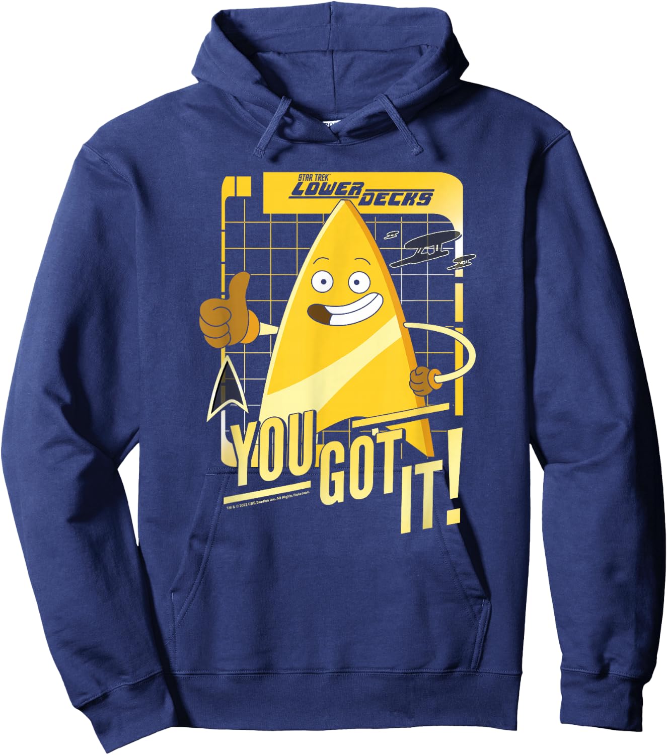 Star Trek: Lower Decks Badgey Inspirational Poster Hoodie - Hoodie | Navy