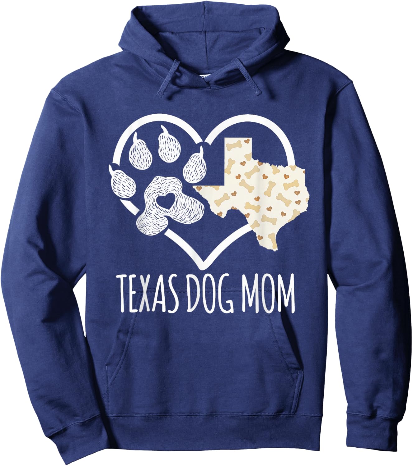 State Of Texas Dog Owner Gifts Women - Cute Texas Dog Mom Hoodie - Hoodie | Navy