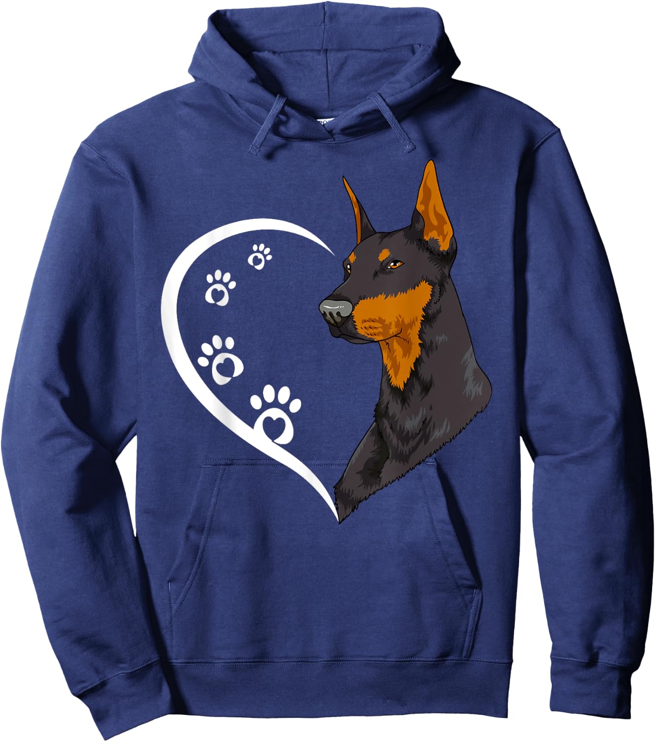 Doberman Pinscher Shirts Girls Kids Heart Cute Hoodie - Hoodie | Navy