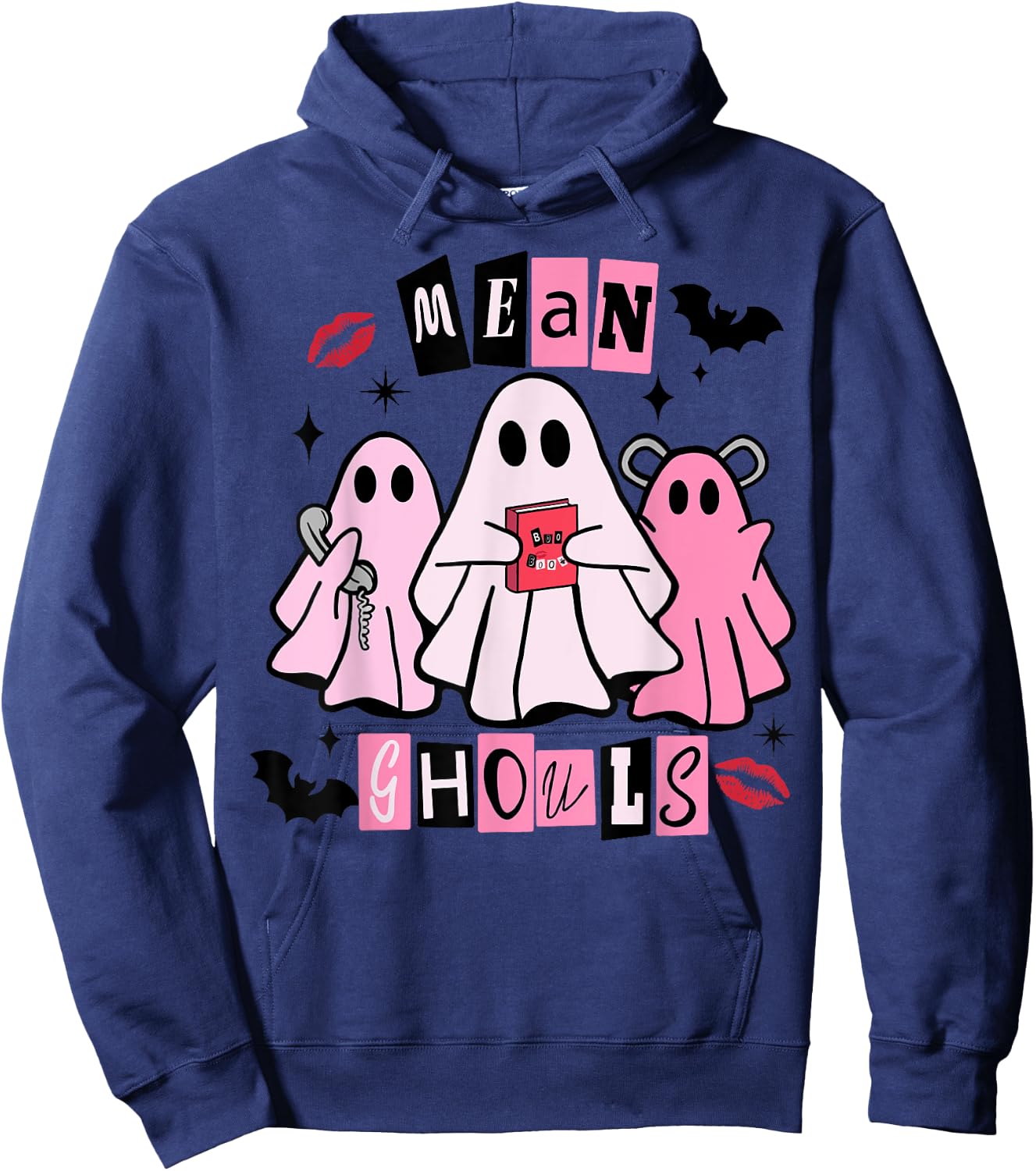 Cute Ghost Mean Ghouls Funny Halloween Costume Spooky Season Hoodie - Hoodie | Navy
