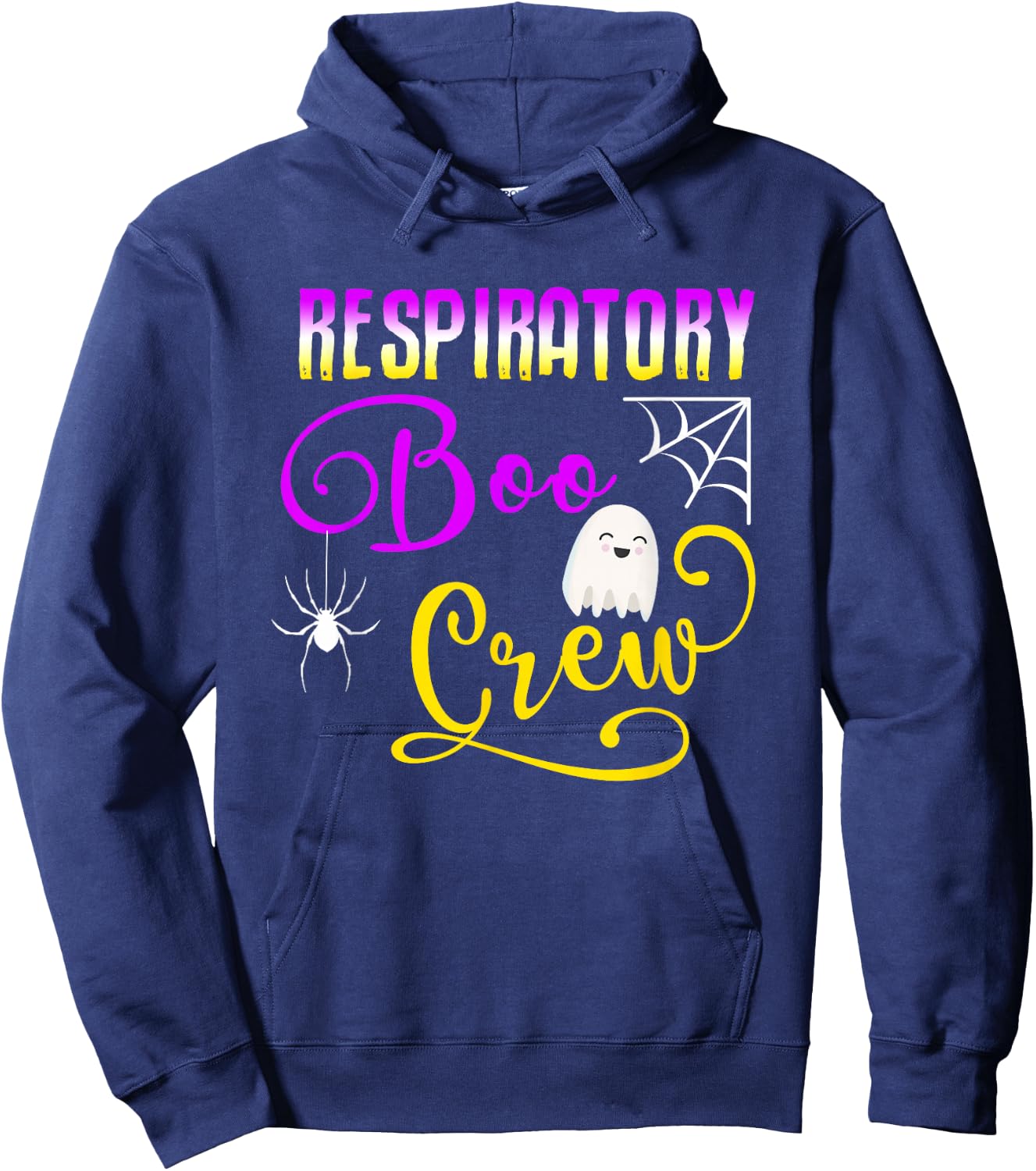 Respiratory Therapist Boo Crew Ghost Spider Halloween Hoodie - Hoodie | Navy