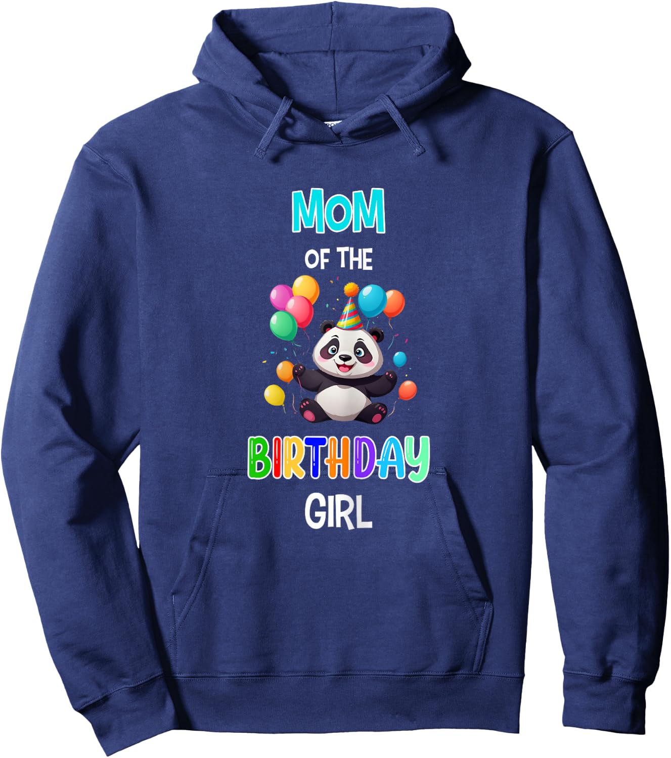 Mom of the Birthday Girl Panda Lover Mother Panda Birthday Hoodie - Hoodie | Navy