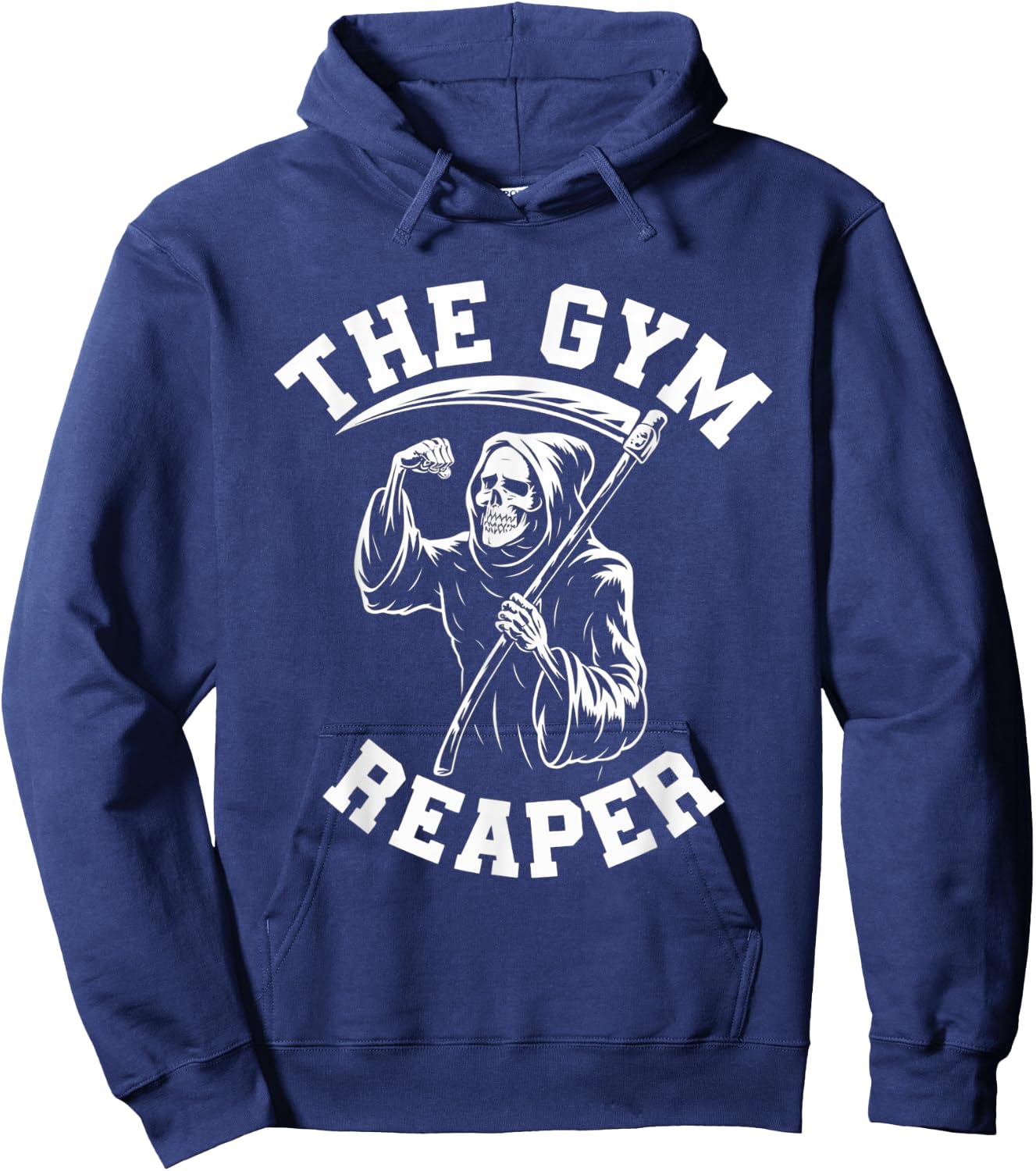Funny Gym Reaper Skeleton Fitness Workout Halloween Costume Hoodie - Hoodie | Navy