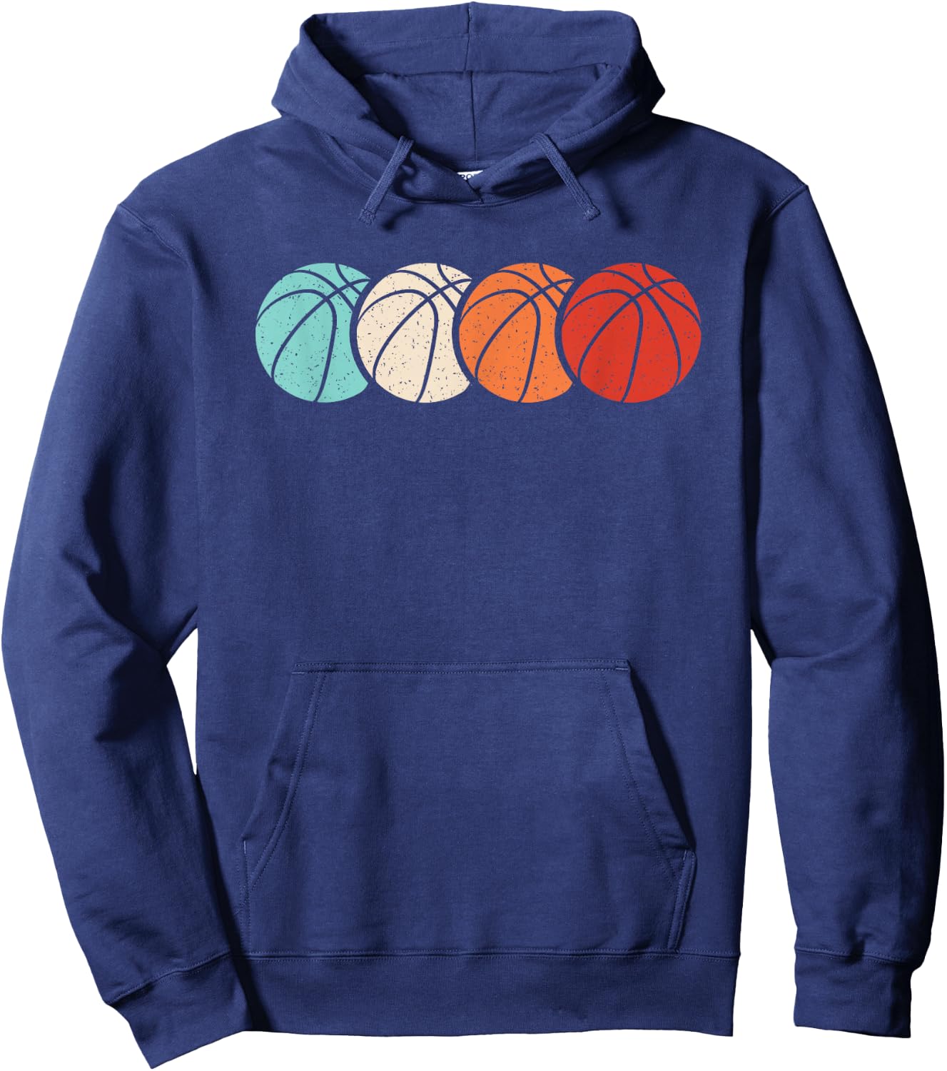 Retro Basketball Vintage Basketball Player Men Women Kids Hoodie - Hoodie | Navy