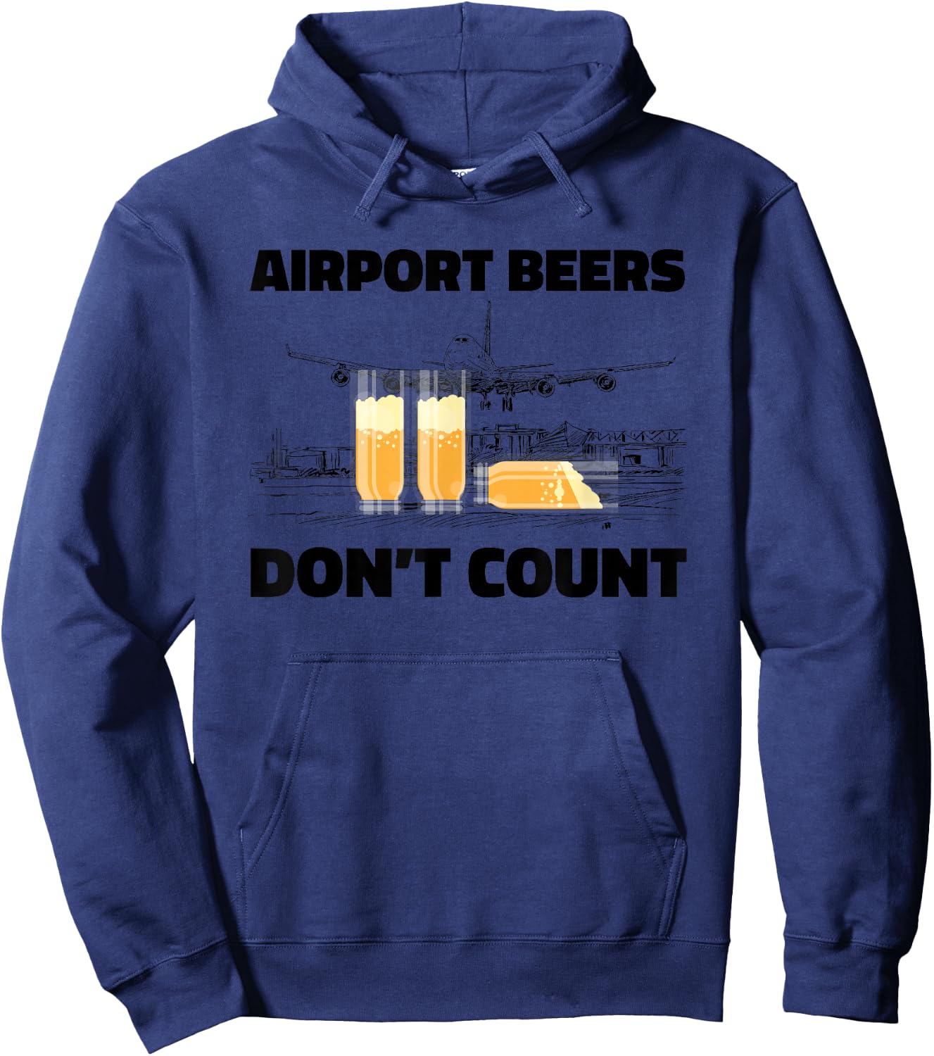 Airport Beers Don’t Count Hoodie - Hoodie | Navy