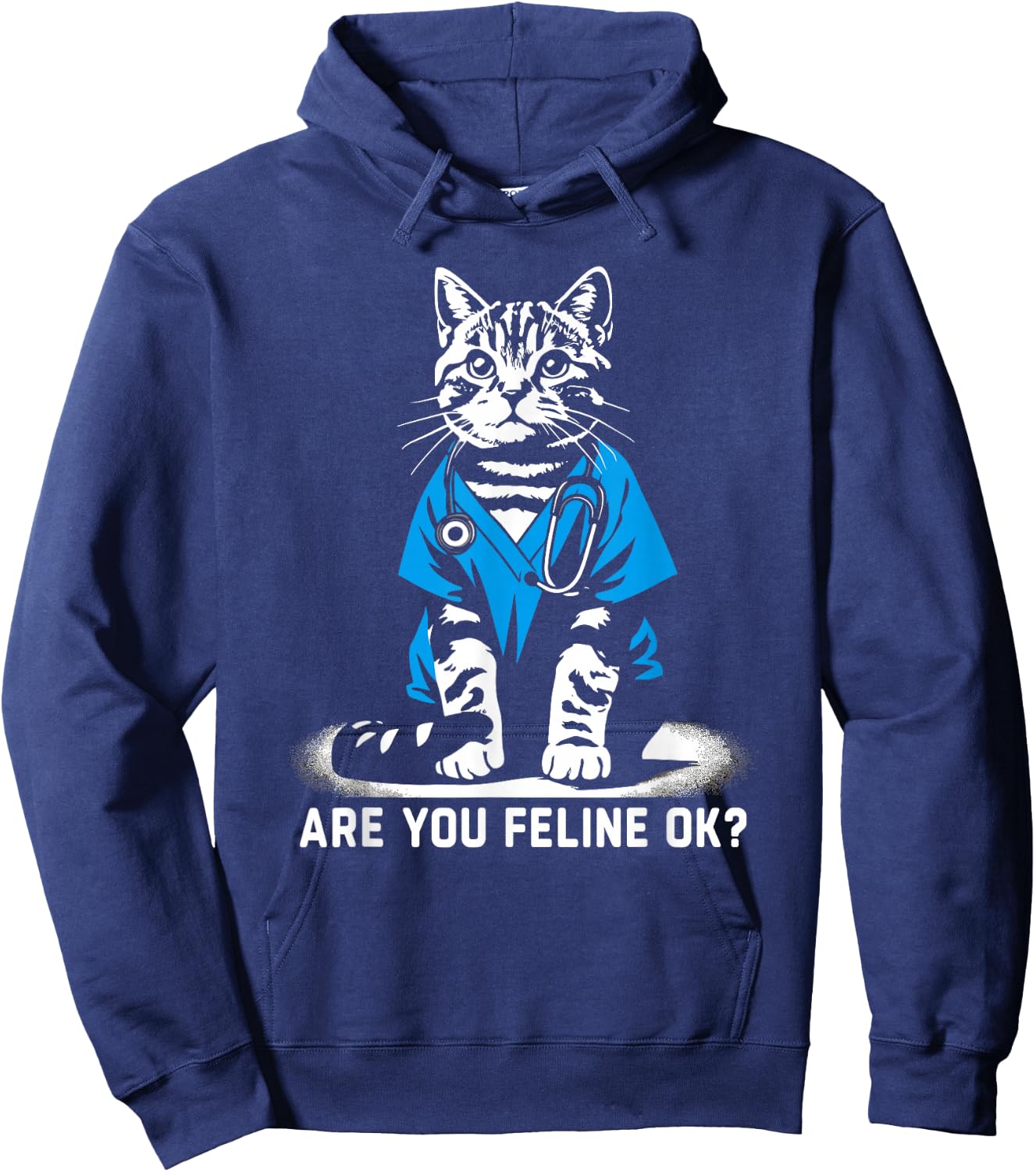 Retro Cat Nurse Gifts Nurse Week Gifts Men Women Funny Nurse Hoodie - Hoodie | Navy