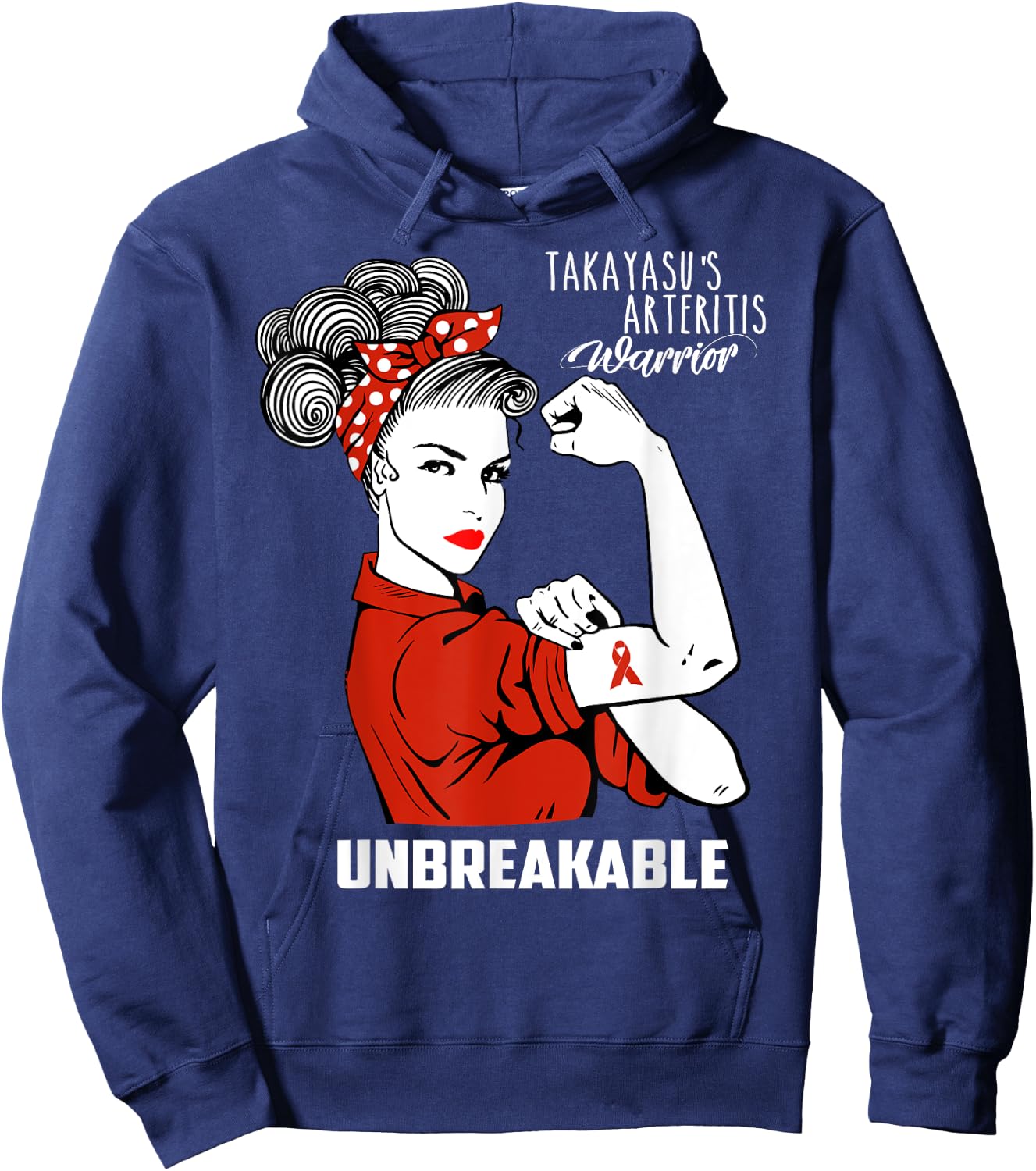 Takayasu Arteritis Warrior Unbreakable Shirt Awareness Gift Hoodie - Hoodie | Navy