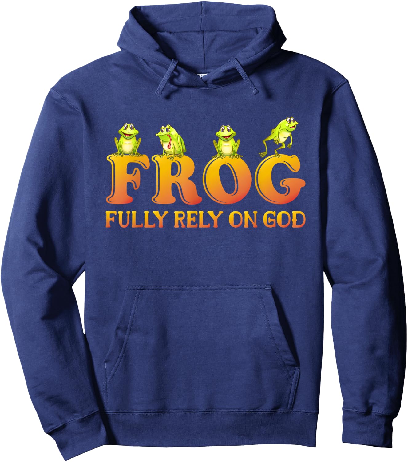 Fully Rely On God Frog Kids Shirt Fully Rely On God Frog Hoodie - Hoodie | Navy
