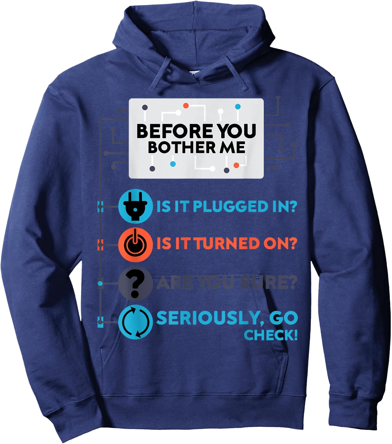 Funny Information Technology Tech | Technical Support Hoodie - Hoodie | Navy