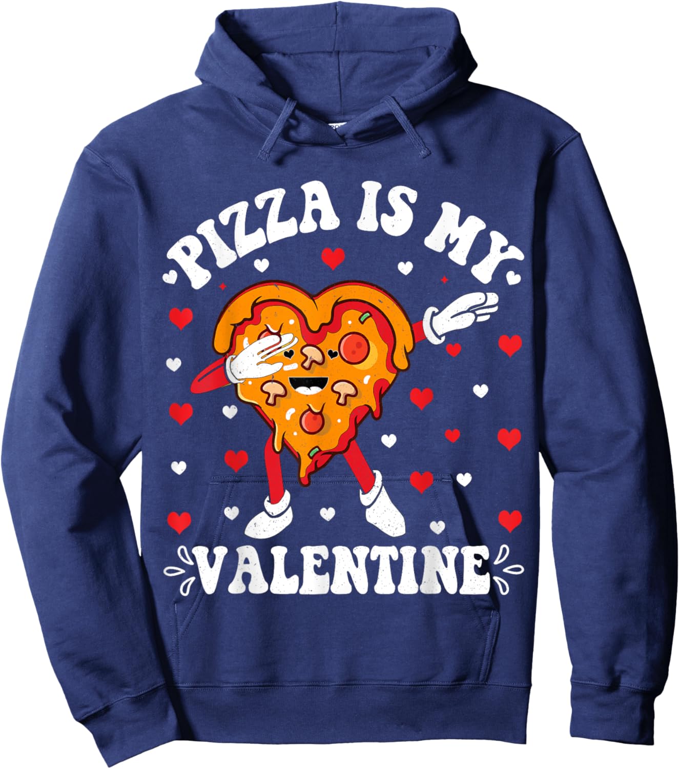 Pizza Is My Valentine Funny Valentines Day Boys Kids Hoodie - Hoodie | Navy