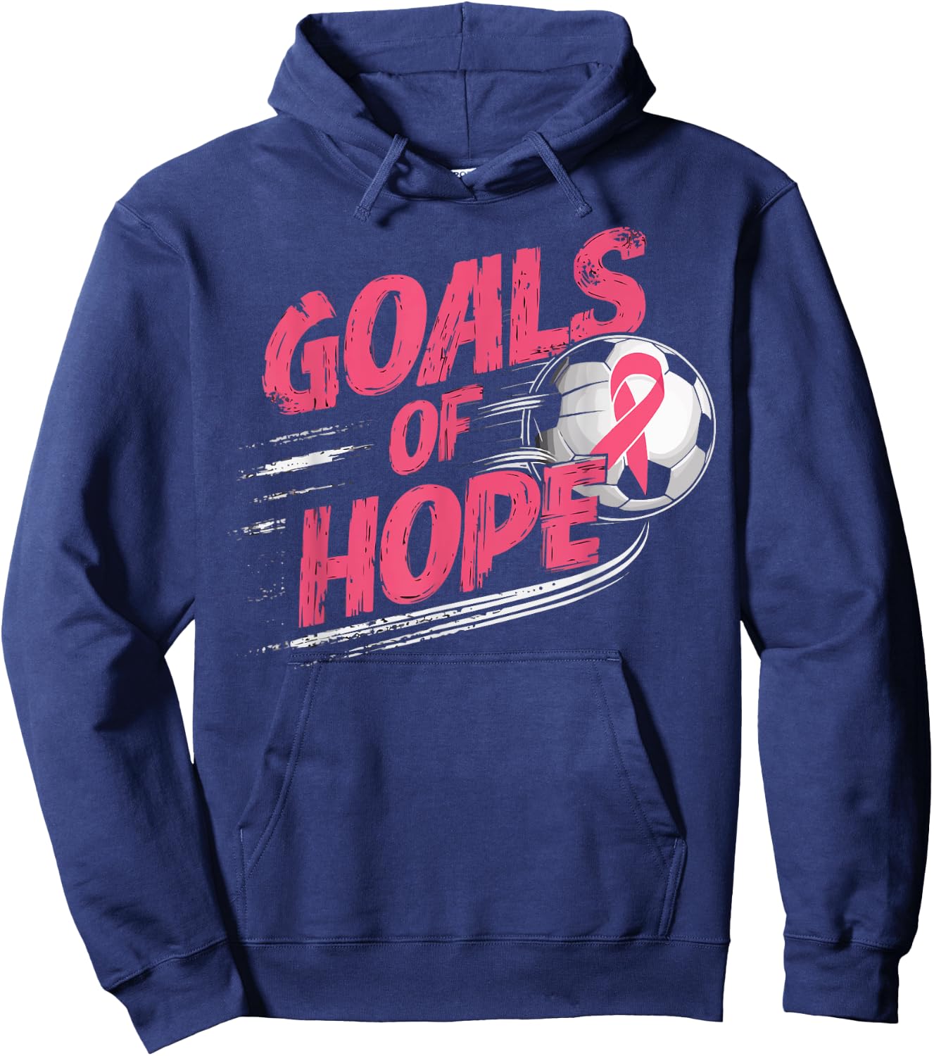 Soccer Breast Cancer Awareness Month Pink Ribbon Hoodie - Hoodie | Navy