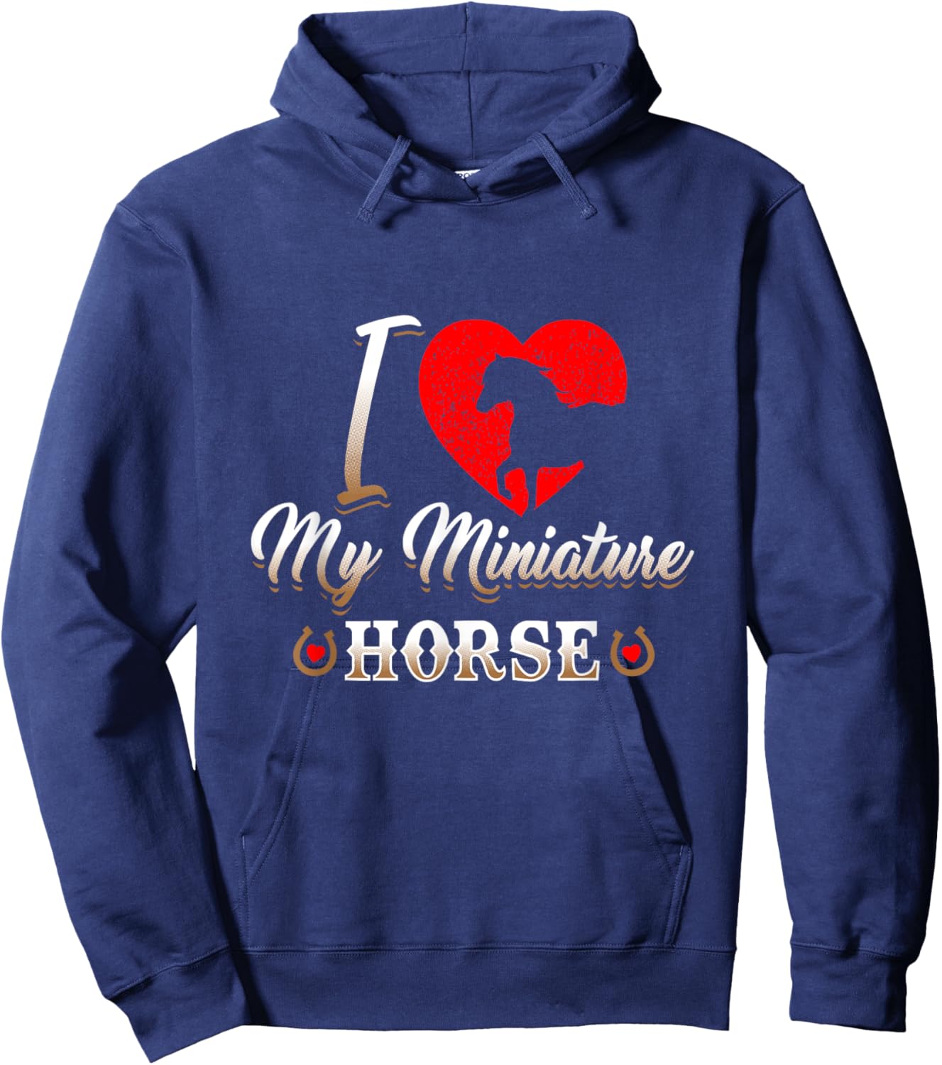 I Love My Miniature Horse Hoodie - Hoodie | Navy