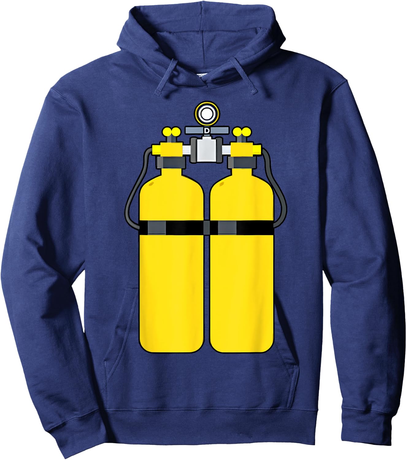 Funny Scuba Tank Backprint Halloween Costumes Scuba Diver Hoodie - Hoodie | Navy