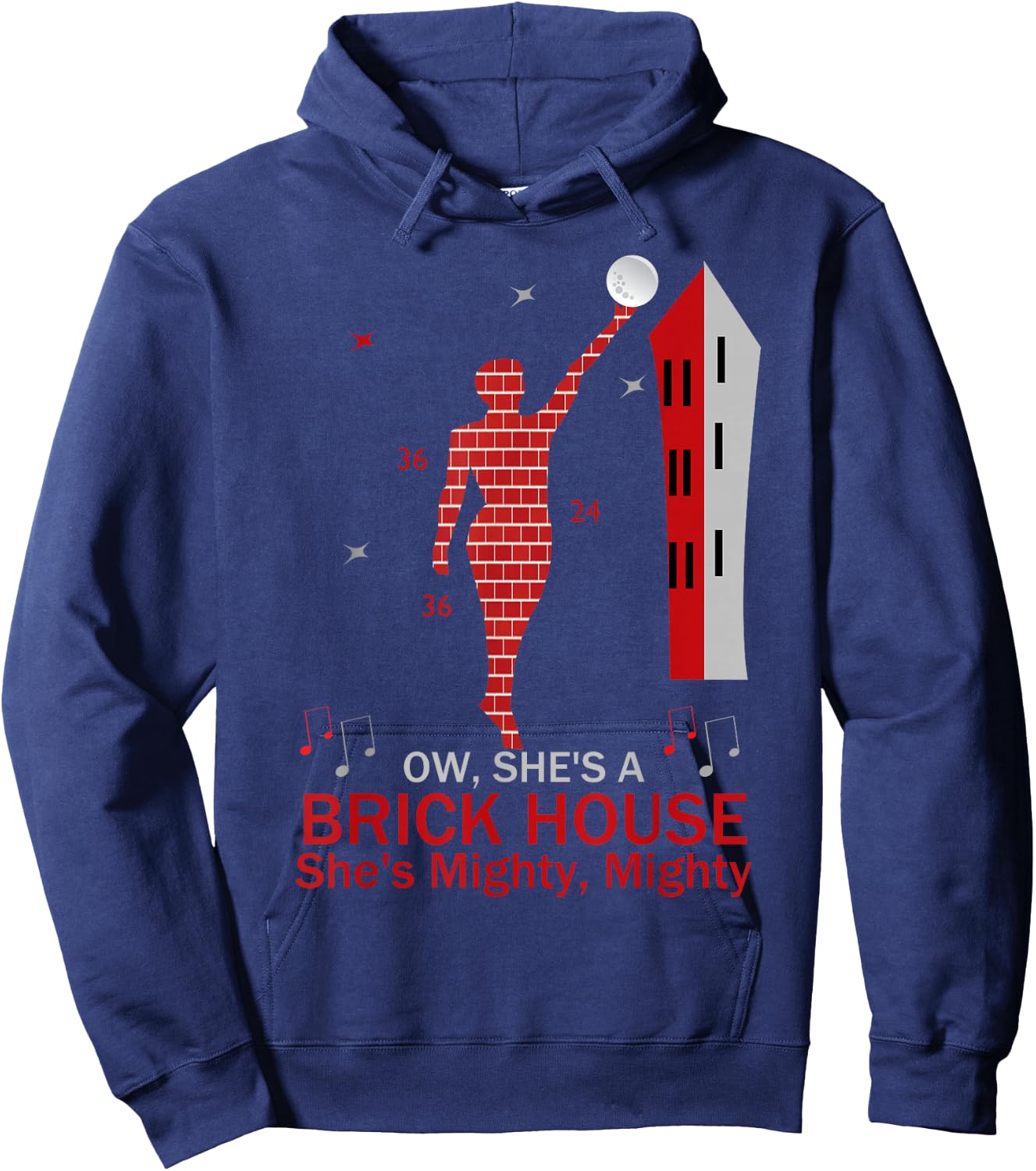 Funny Brick House 80's Hit Songs or Women Graphic Hoodie - Hoodie | Navy