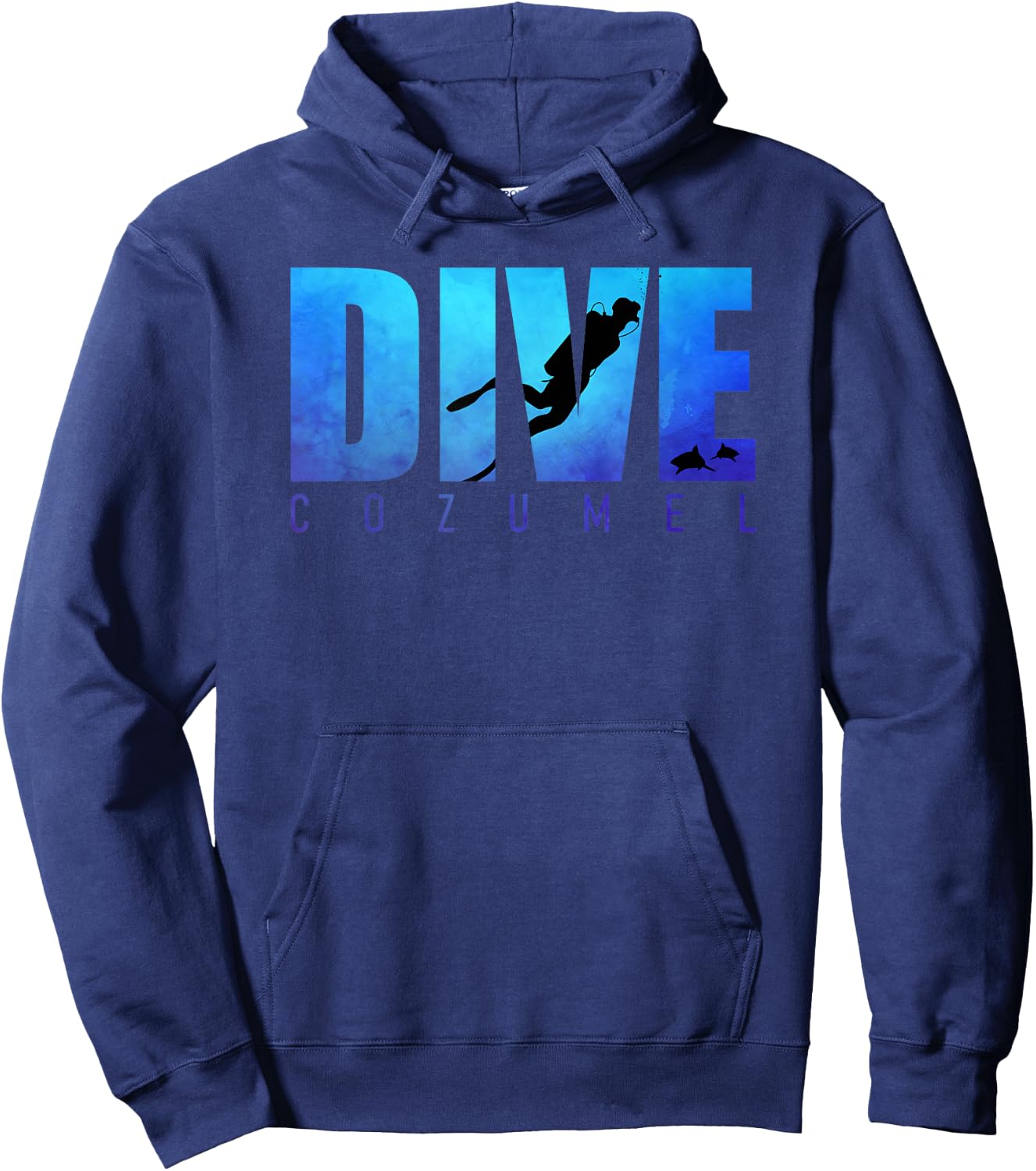 Dive Cozumel Mexico Diving Trip Scuba Diver Sharks Graphic Hoodie - Hoodie | Navy