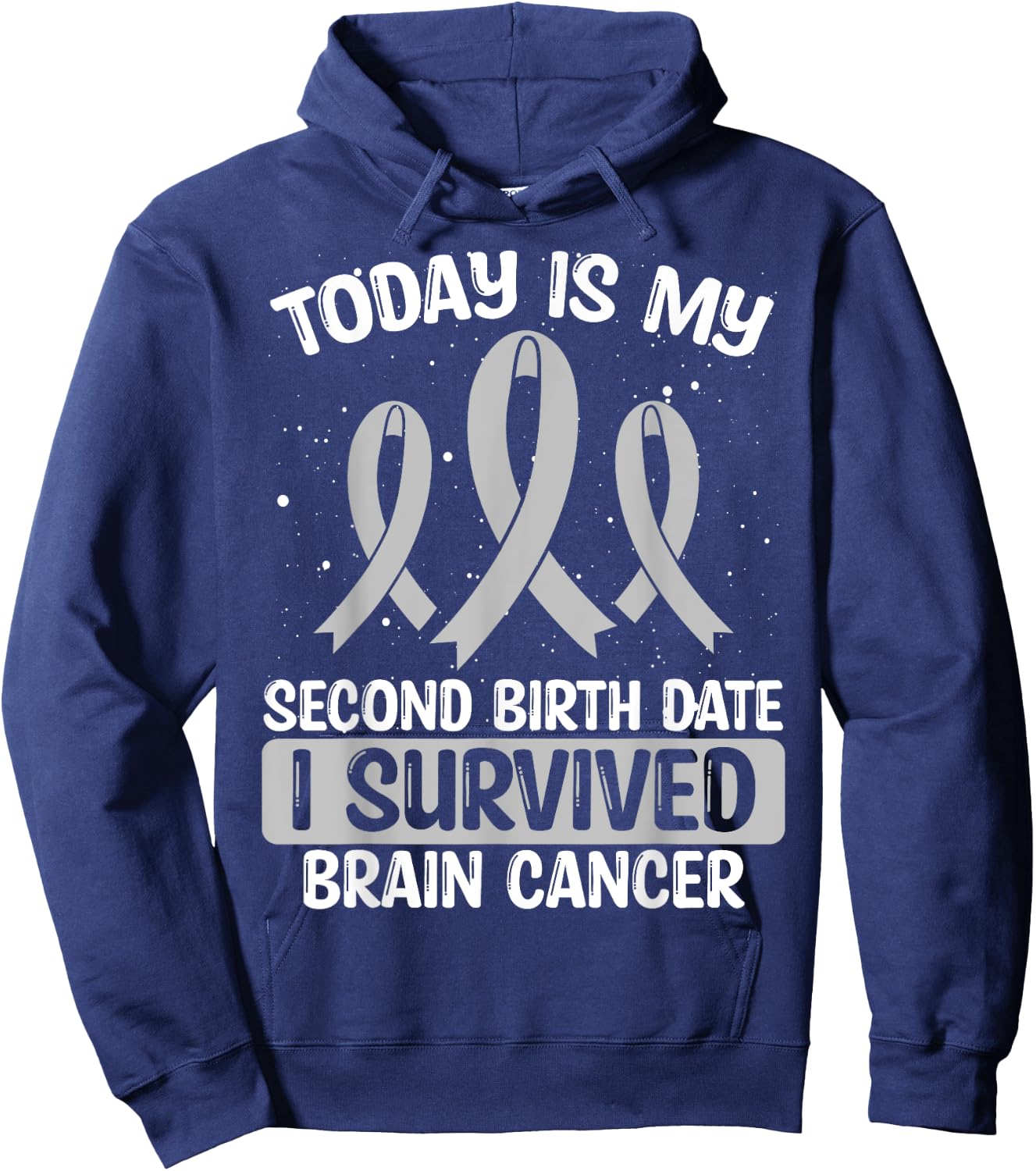 Brain Cancer Awareness I survived Brain Tumor Survivor Hoodie - Hoodie | Navy