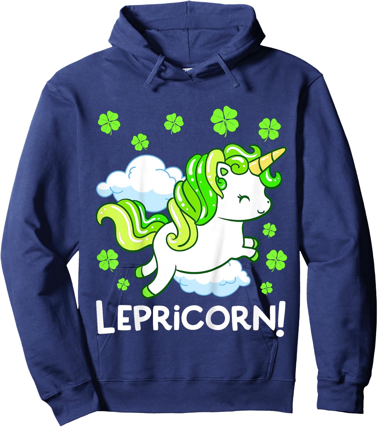 Kids Lepricorn St Patricks Day Unicorn Girls Kids Toddler Hoodie - Hoodie | Navy