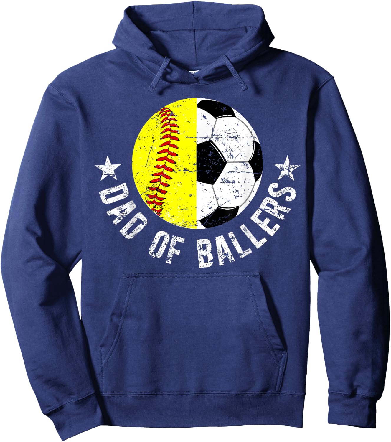Dad Of Ballers Soccer Softball Dad Soccer Softball Father Hoodie - Hoodie | Navy