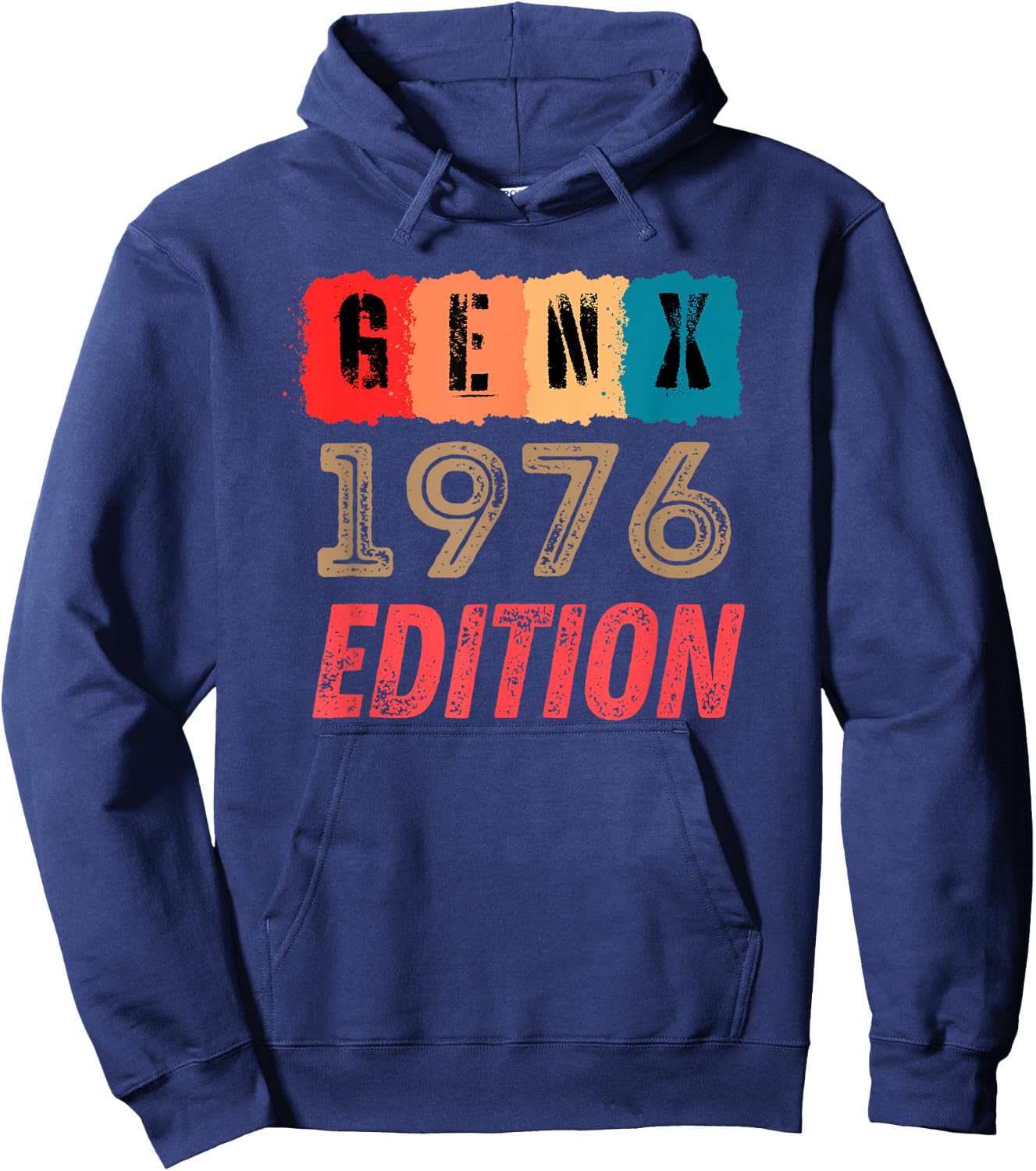 Vintage Gen X 1976 Women Mom Dad Hoodie - Hoodie | Navy