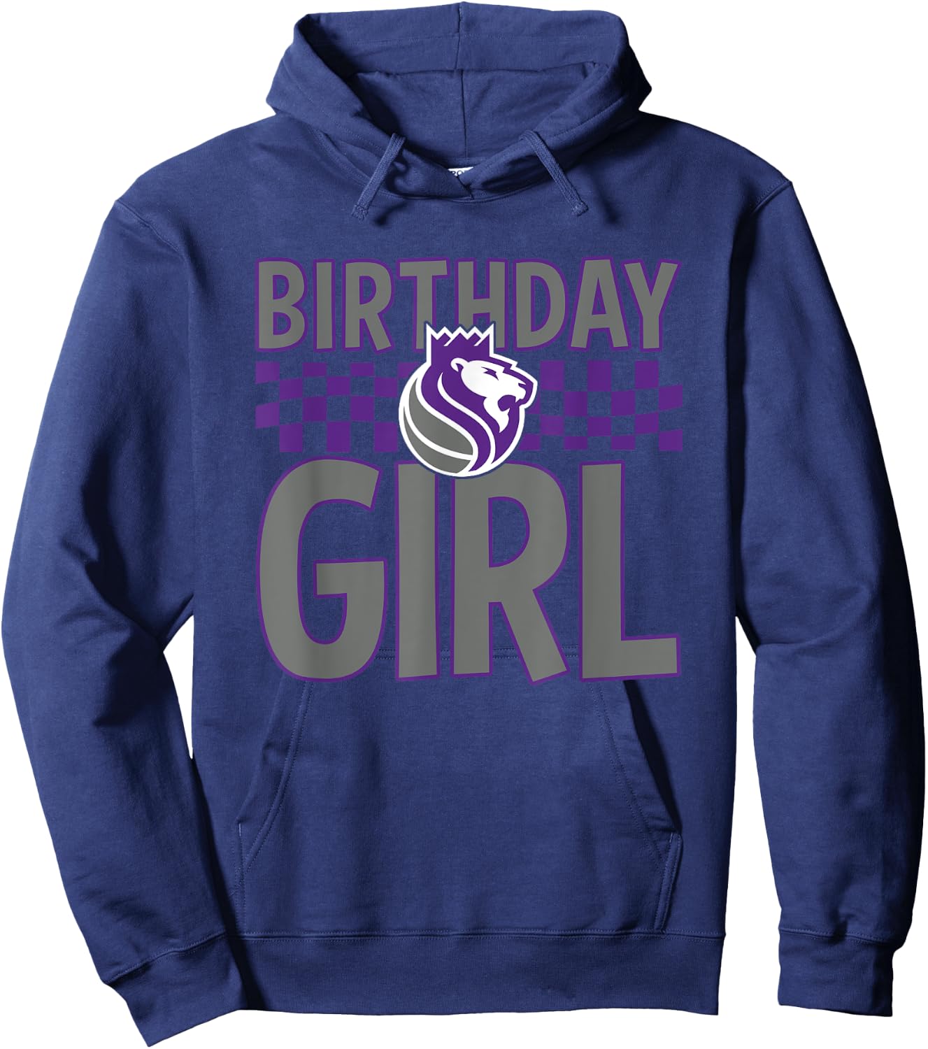 NBA Sacramento Kings Birthday Girl Checkered Logo Hoodie - Hoodie | Navy