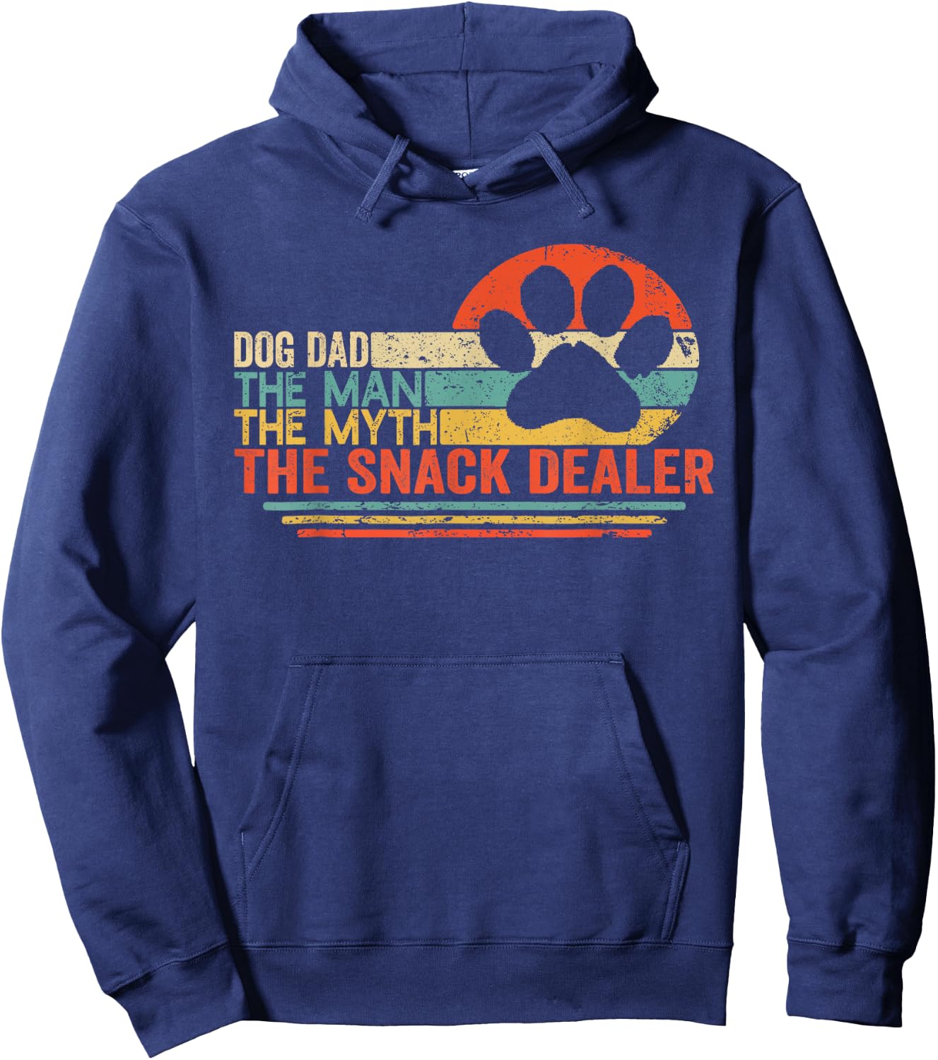 Vintage Dog Dad The Man The Myth Snack Dealer Father Day Hoodie - Hoodie | Navy