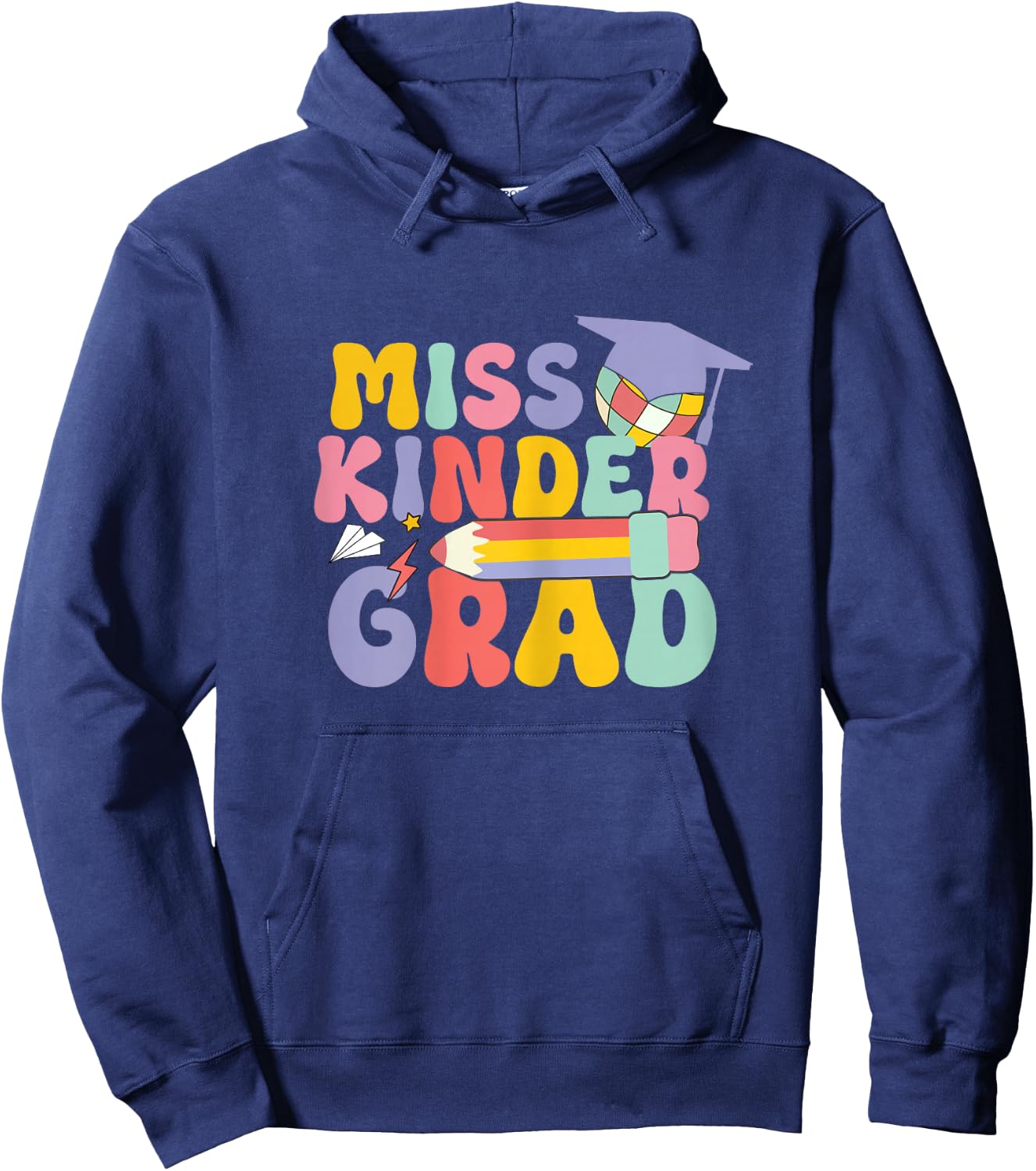 Kindergarten Graduation Groovy Miss Kinder Grad for Girls Hoodie - Hoodie | Navy