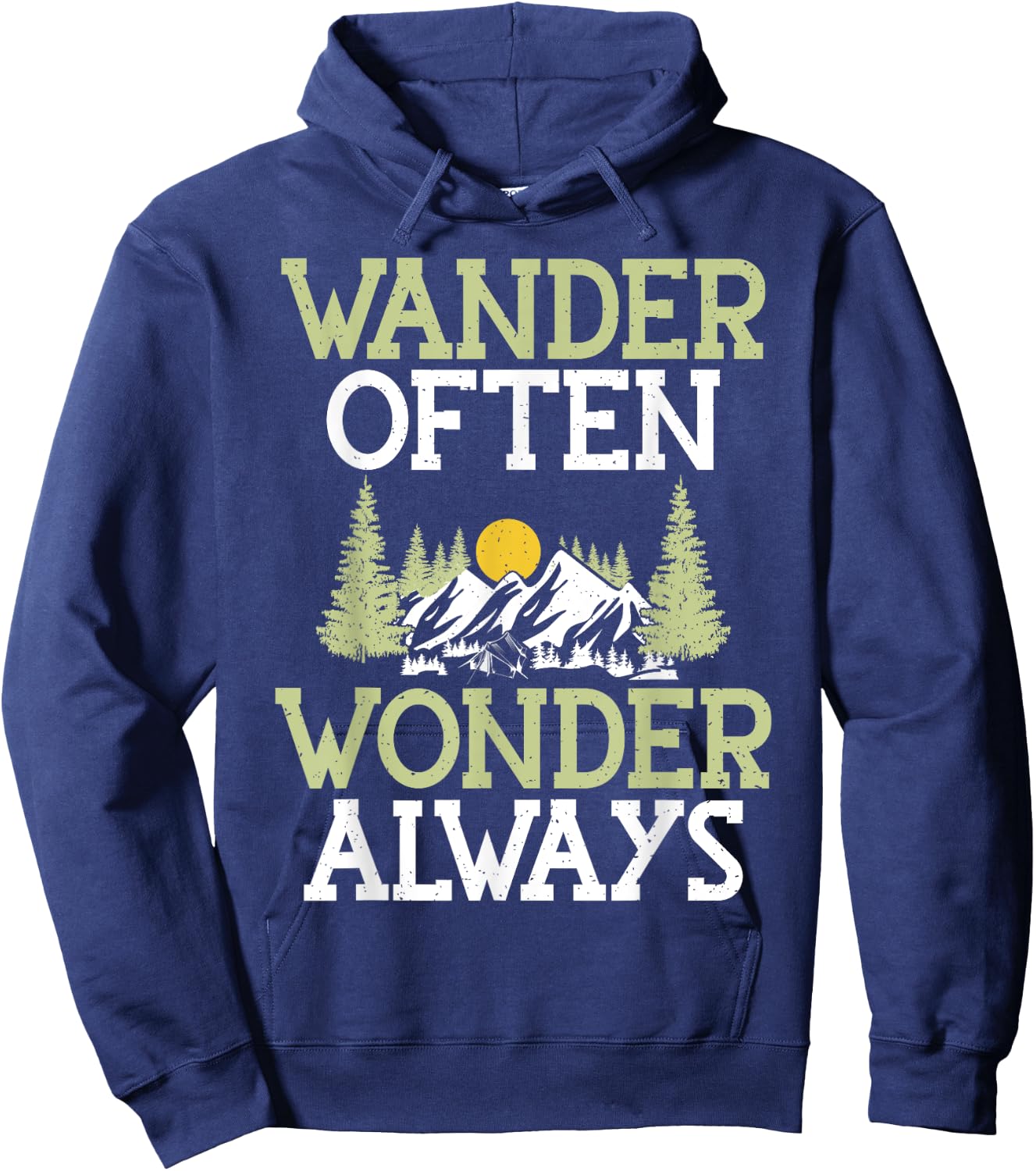 Wander Often Wonder Always Hiking Hoodie - Hoodie | Navy