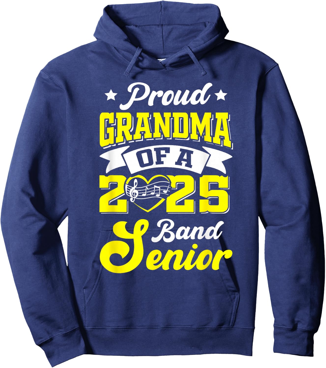 Band Senior 2025 Grandma Class of 2025 Graduation Hoodie - Hoodie | Navy