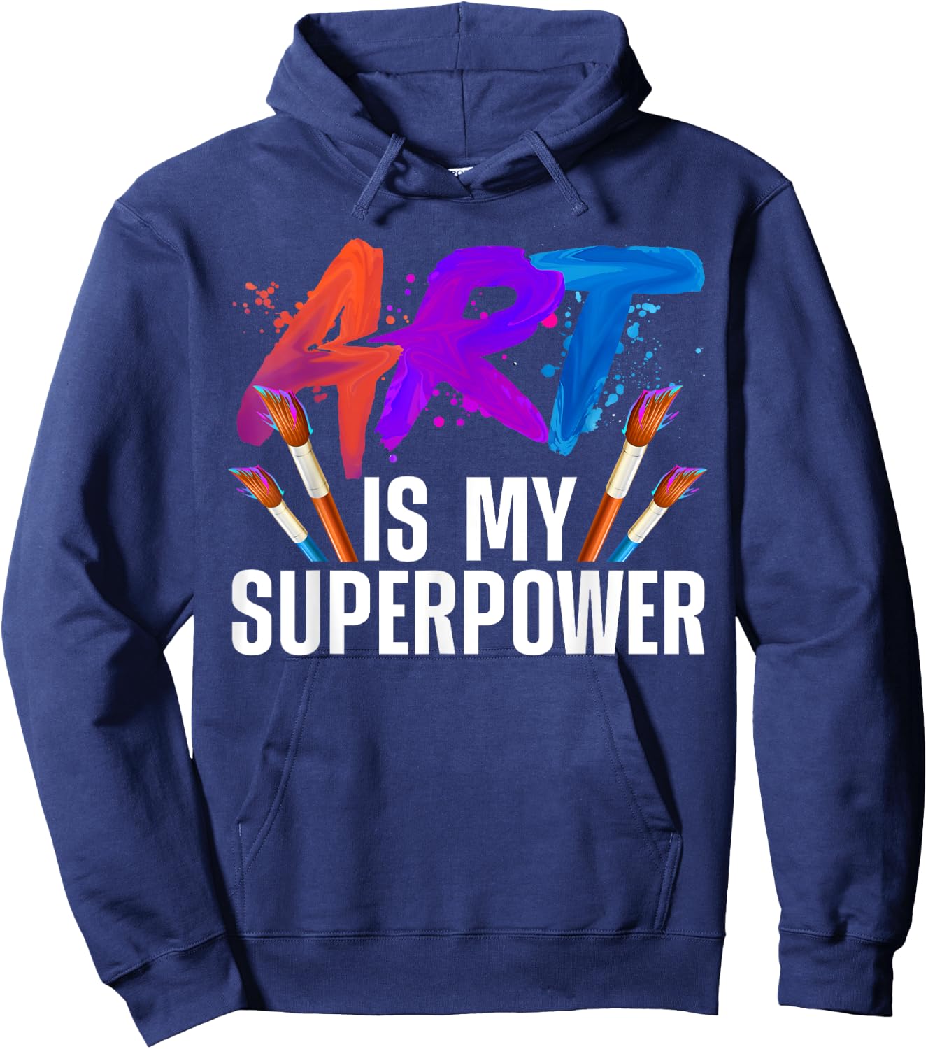 Cool Art Women Art Teacher Artist Painter Superpower Small Hoodie - Hoodie | Navy