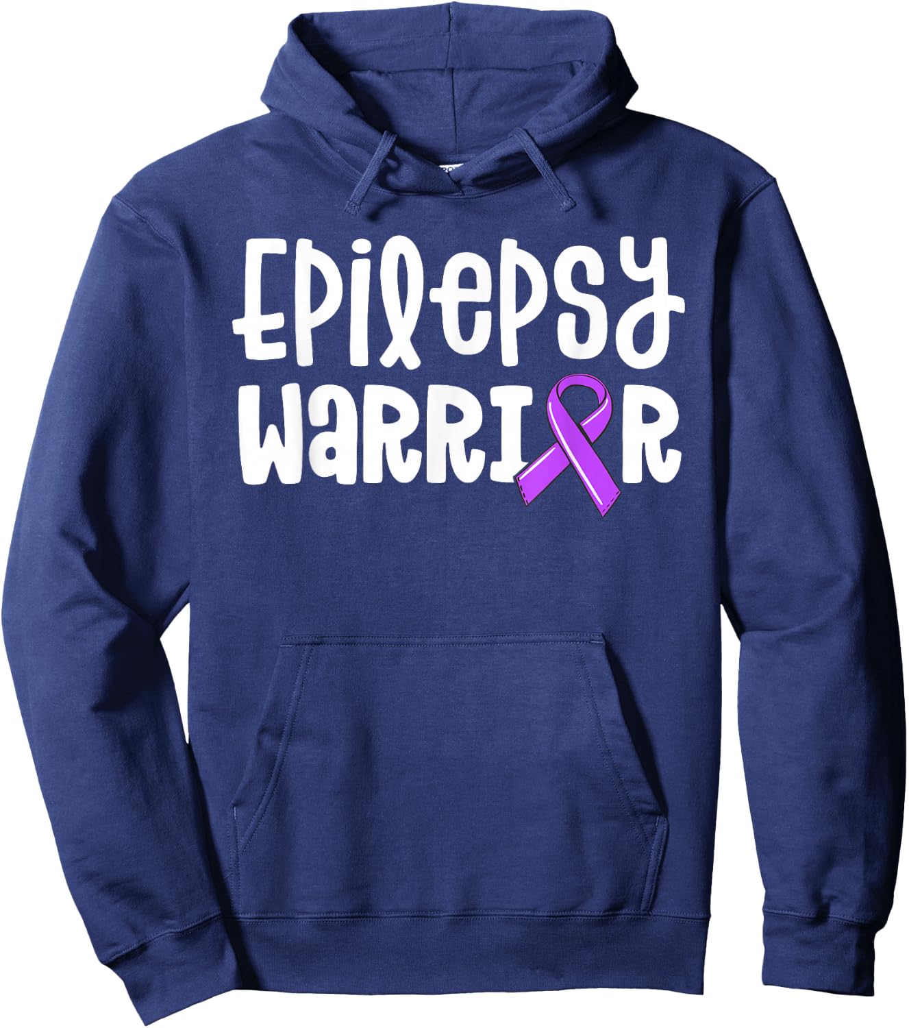 Epilepsy Warrior Kids Purple Ribbon Awareness Women's Shirt Hoodie - Hoodie | Navy