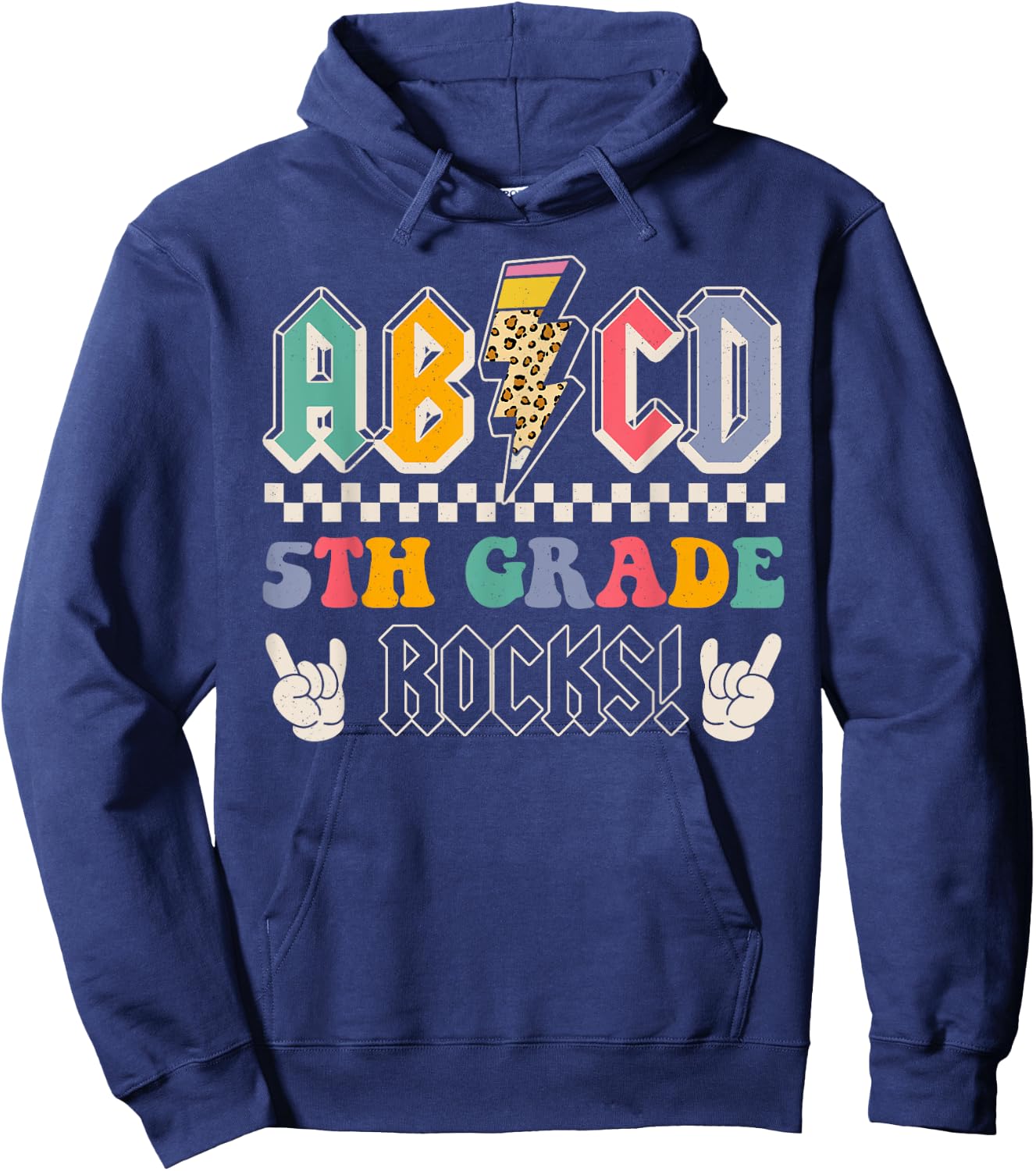 ABCD 5th Grade Rocks Back To School Fifth Grade Teacher Kids Hoodie - Hoodie | Navy