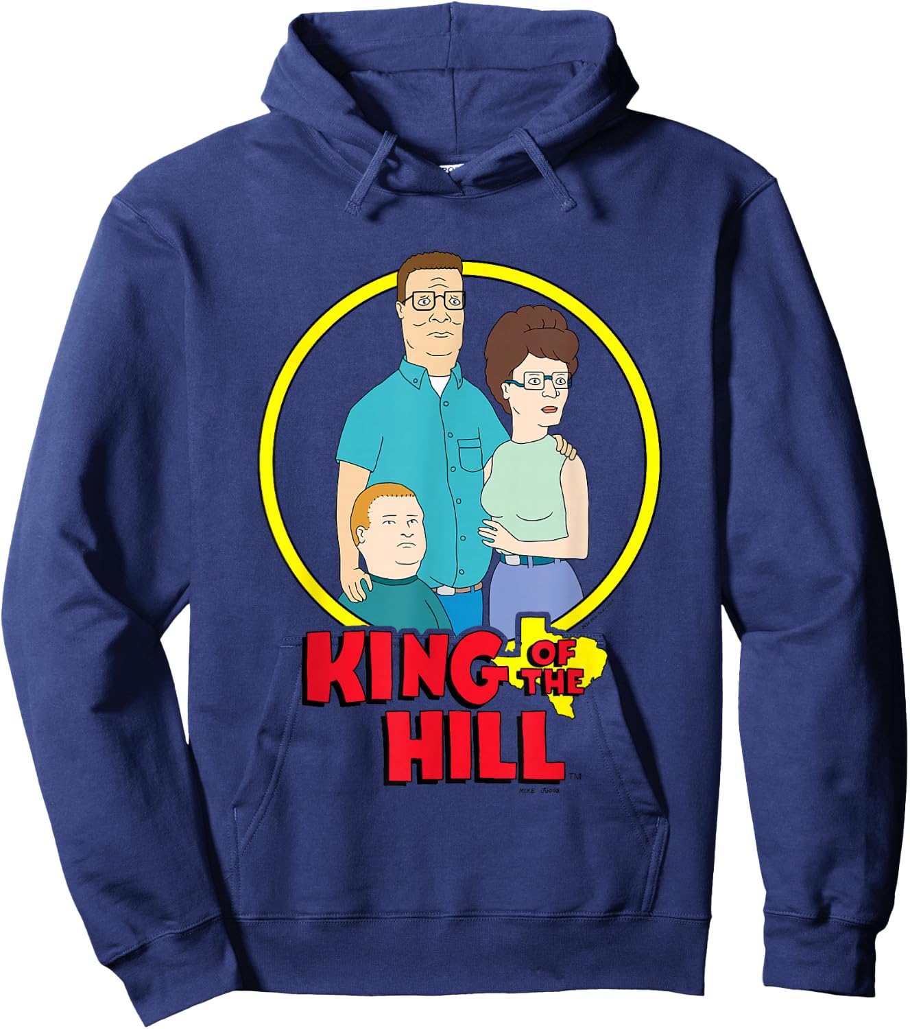 King Of The Hill Iconic Hill Family Group Shot Chest Poster Hoodie - Hoodie | Navy