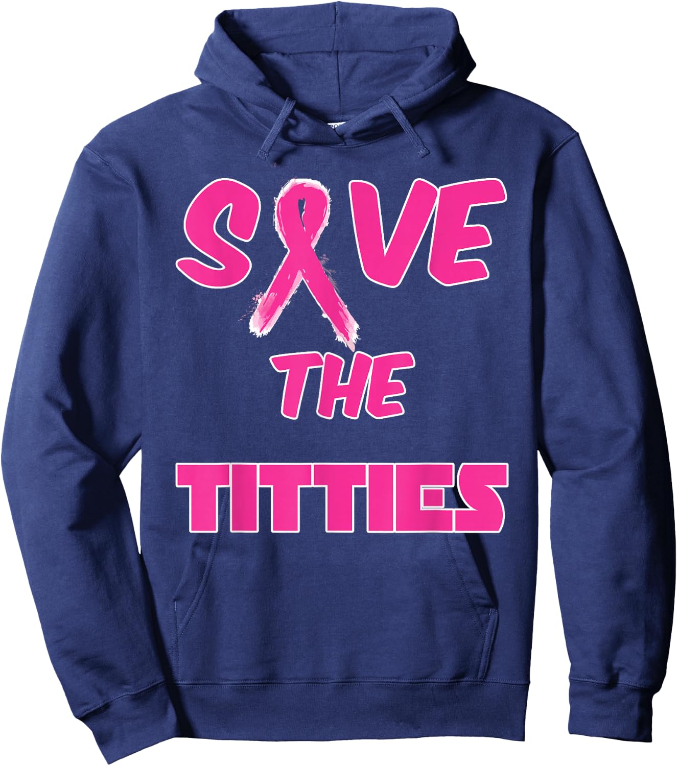 Save The Titties, Breast Cancer Awareness Hoodie - Hoodie | Navy